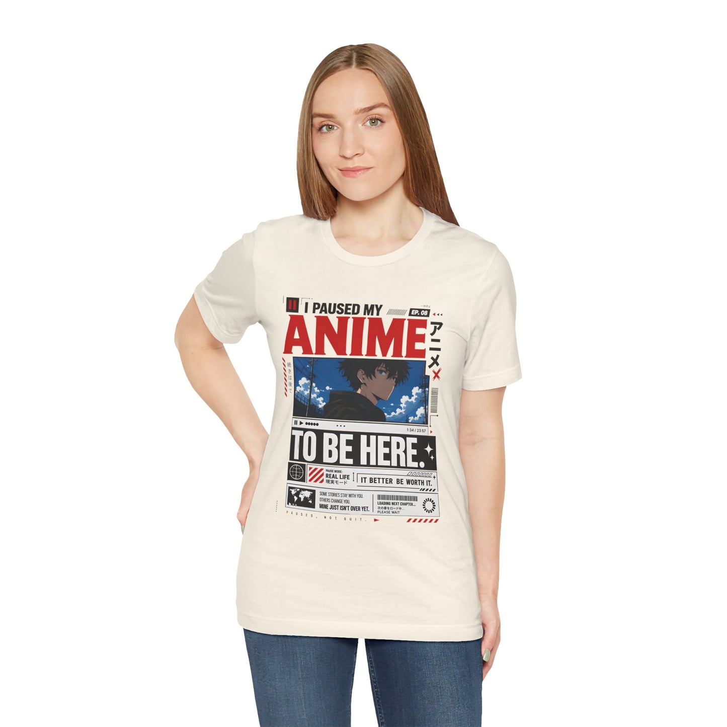Anime Shirt – I Paused My Anime To Be Here Graphic Tee, Funny Otaku T Shirt, Anime Fan Gift, Manga Streetwear Shirt