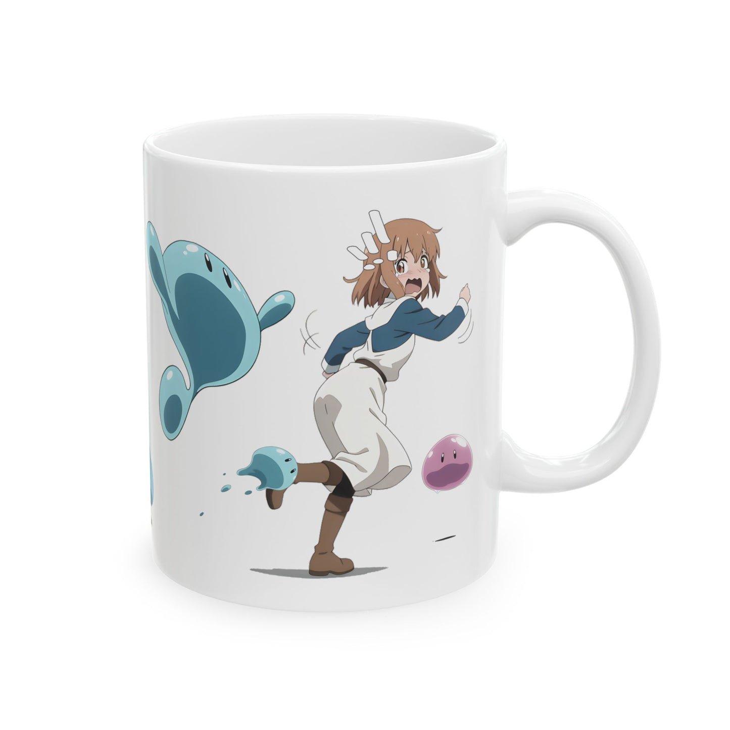 Slime Anime Girl Mug – Funny Fantasy Parody Coffee Cup, Isekai Adventure Gift for Anime Lovers