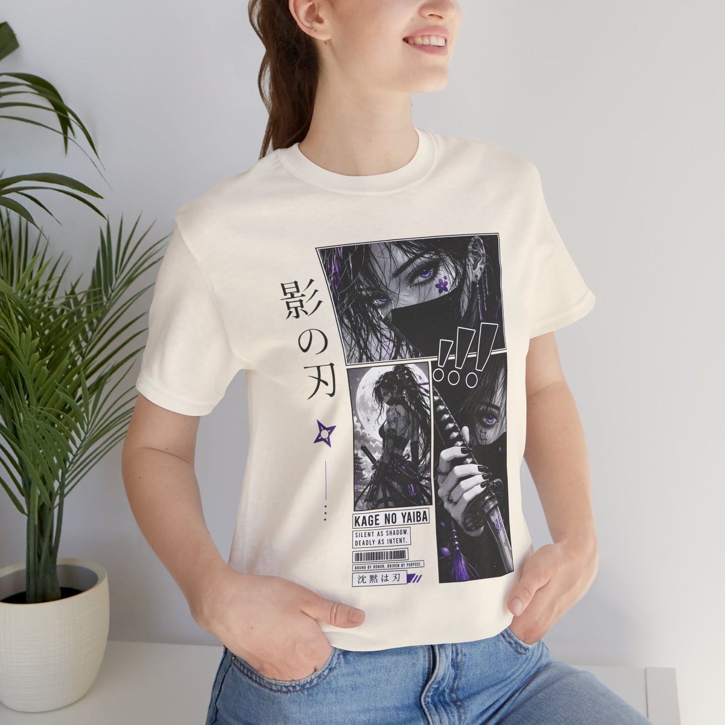 Anime Shinobi Tee – Shadow Girl Graphic Shirt, Japanese Streetwear T-Shirt, Anime Assassin Gift, Ninja Aesthetic Tee