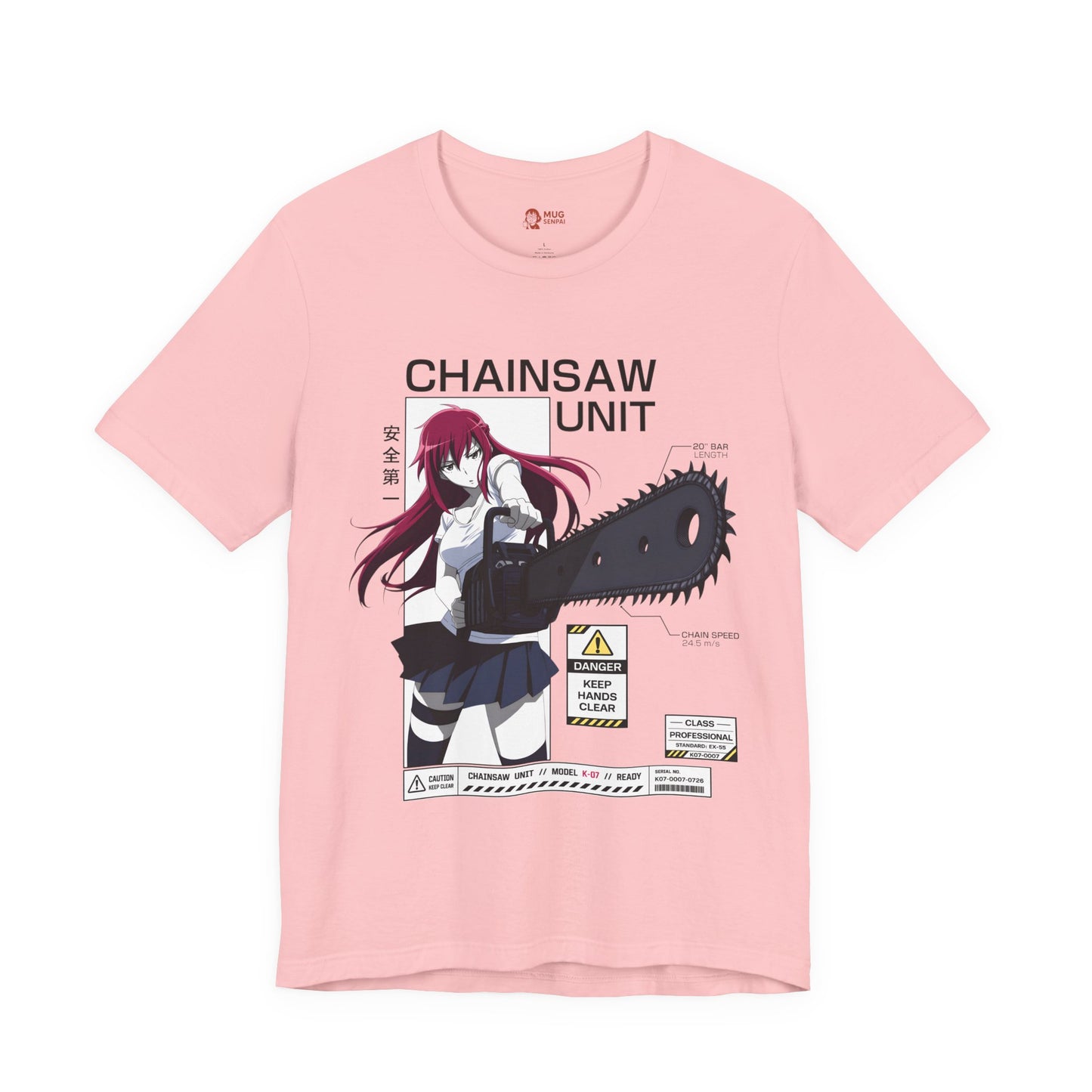 Anime Chainsaw Shirt – Manga Girl Graphic Tee, Japanese Streetwear T-Shirt, Red Hair Anime Shirt, Otaku Gift