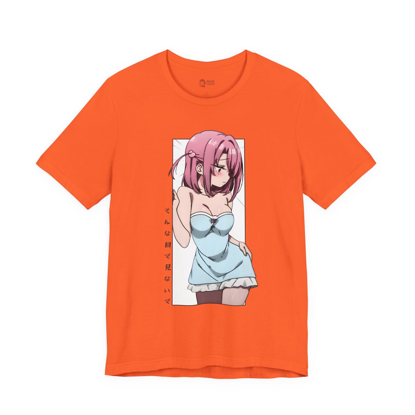Anime Girl T Shirt – Blushing Tsundere Moment, Soft Pink-Haired Anime Art Tee, Don’t Look Flustered Aesthetic Shirt