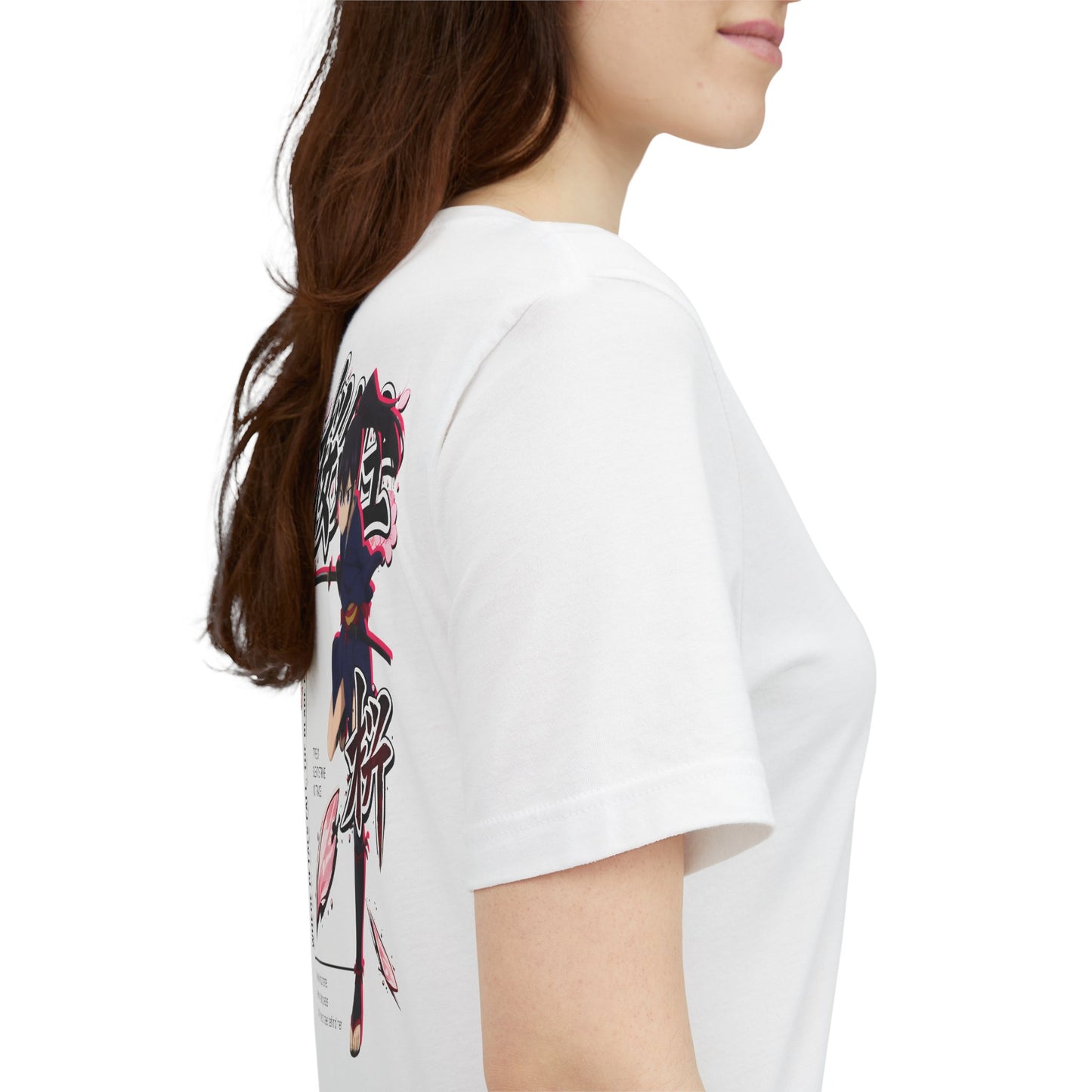 Anime Samurai Shirt – Samurai Girl Anime Tee, Katana Warrior Aesthetic Shirt, Japanese Style Back Print Tee, Ninja Girl Streetwear Shirt
