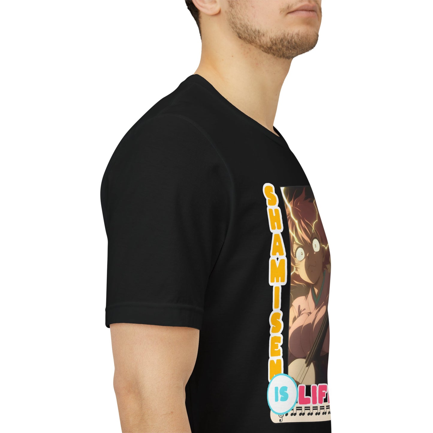 Music Anime Shirt – Japanese Music Graphic Tee, Shamisen Player Shirt, Anime Musician Gift, Traditional Instrument T-Shirt