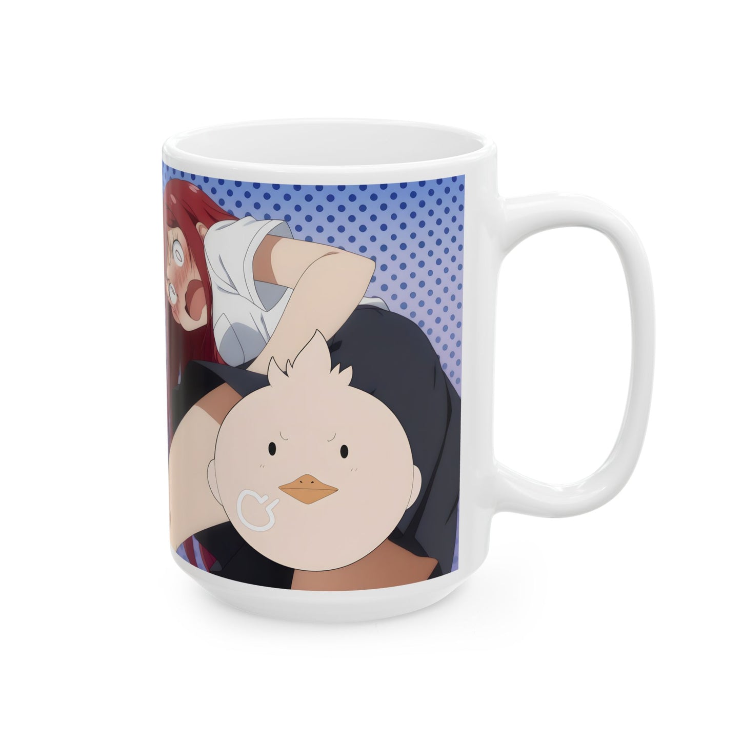 Anime Meme Mug – Blushing Panic Anime Girl Cup, Funny Ecchi Reaction Mug, Chaotic Otaku Humor Coffee Mug, Weird Anime Gag Gift