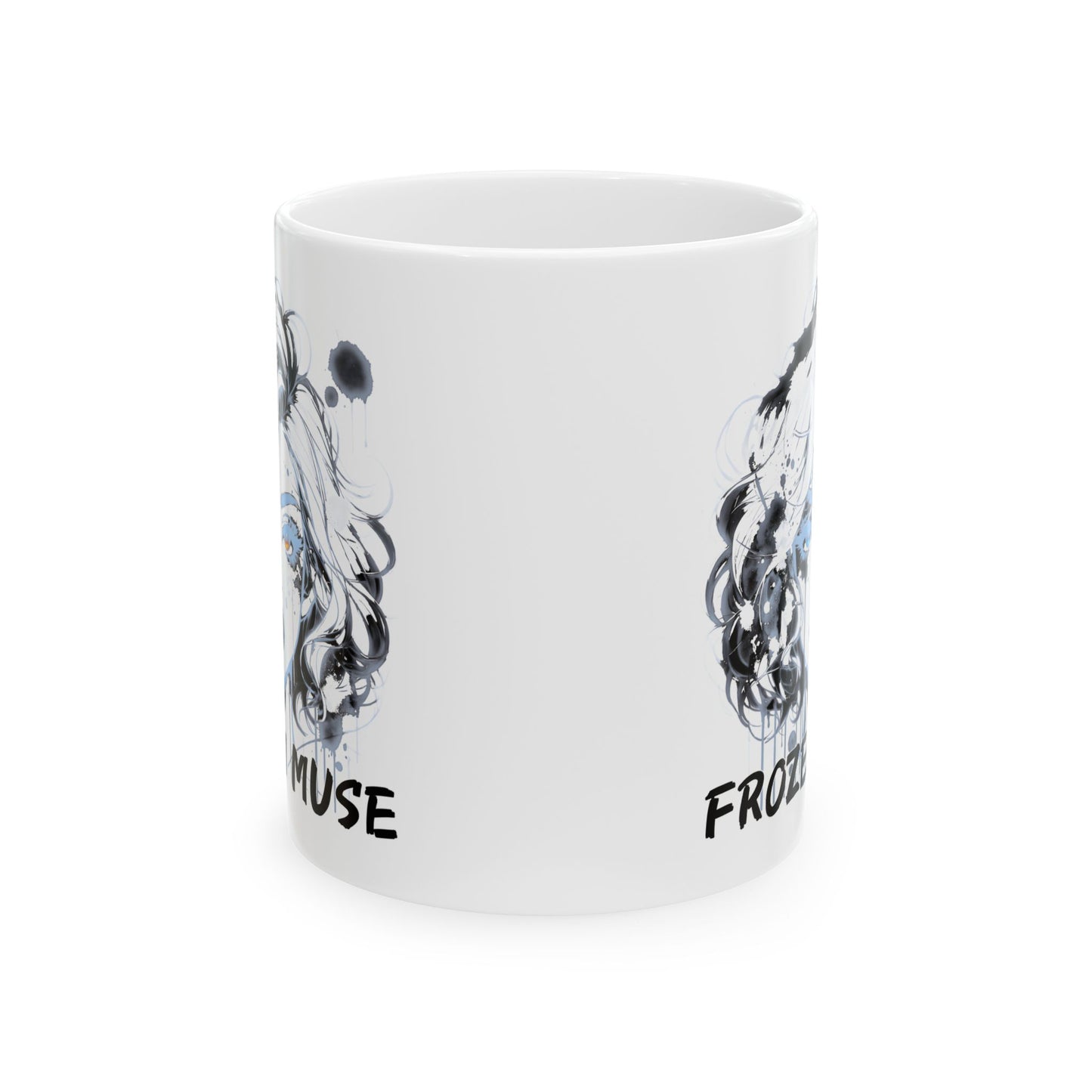 Frost Girl Mug – Frozen Muse, Cool Blue Anime Aesthetic Cup for Dreamers and Lovers of Quiet Moments