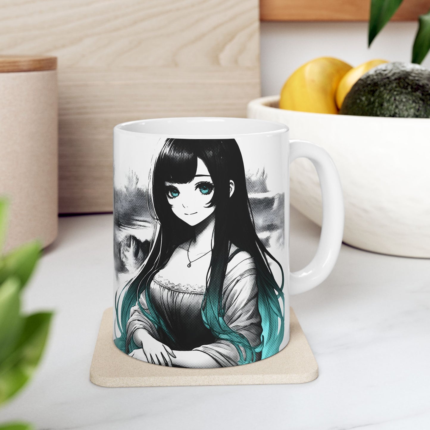 Anime Aesthetic Mug – Soft Manga Portrait, Gentle Smile Art Cup for Cozy Mornings