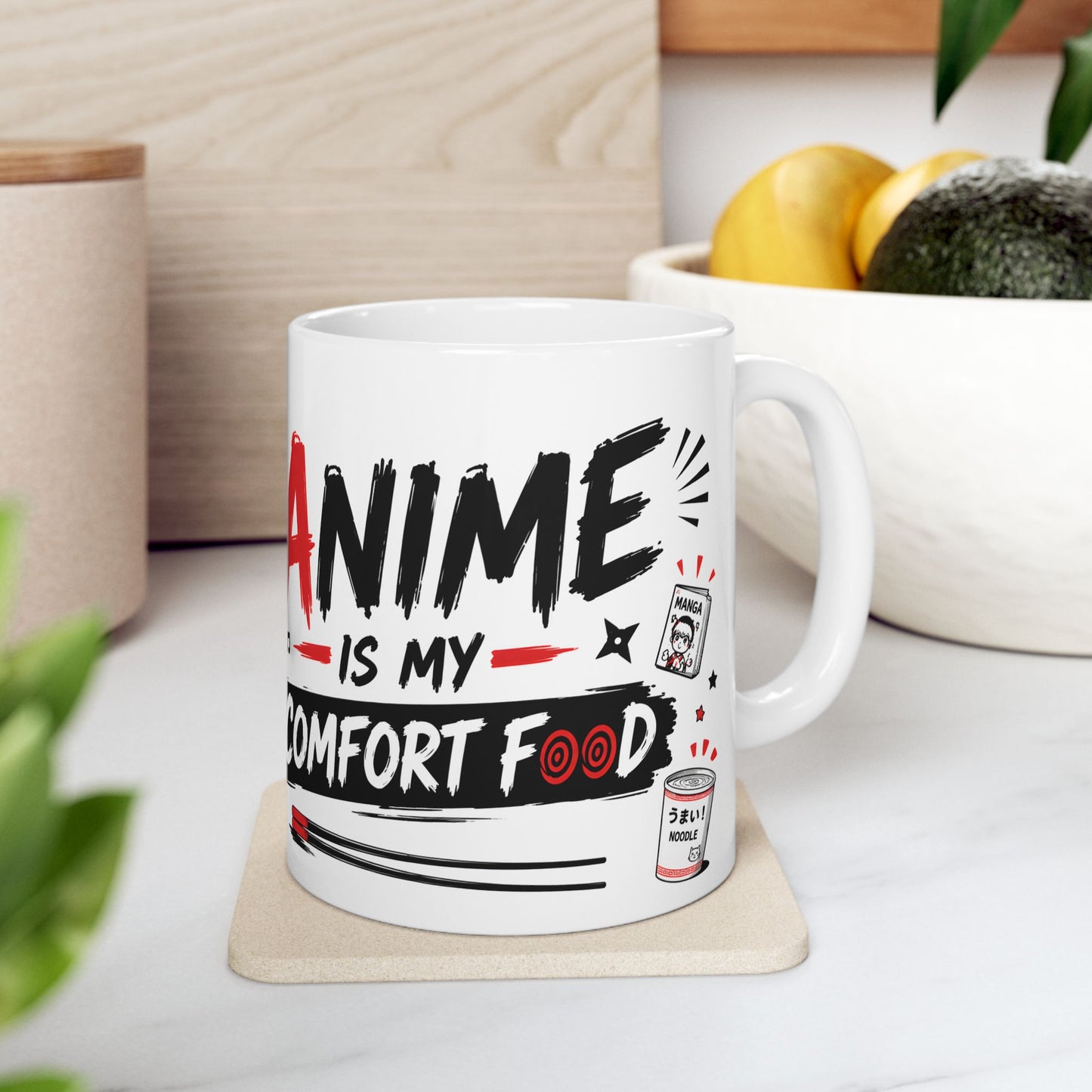 Anime Mug – Anime Is My Comfort Food Mug, Funny Manga Coffee Cup, Otaku Gift, Ramen Lover Mug, Japanese Anime Decor