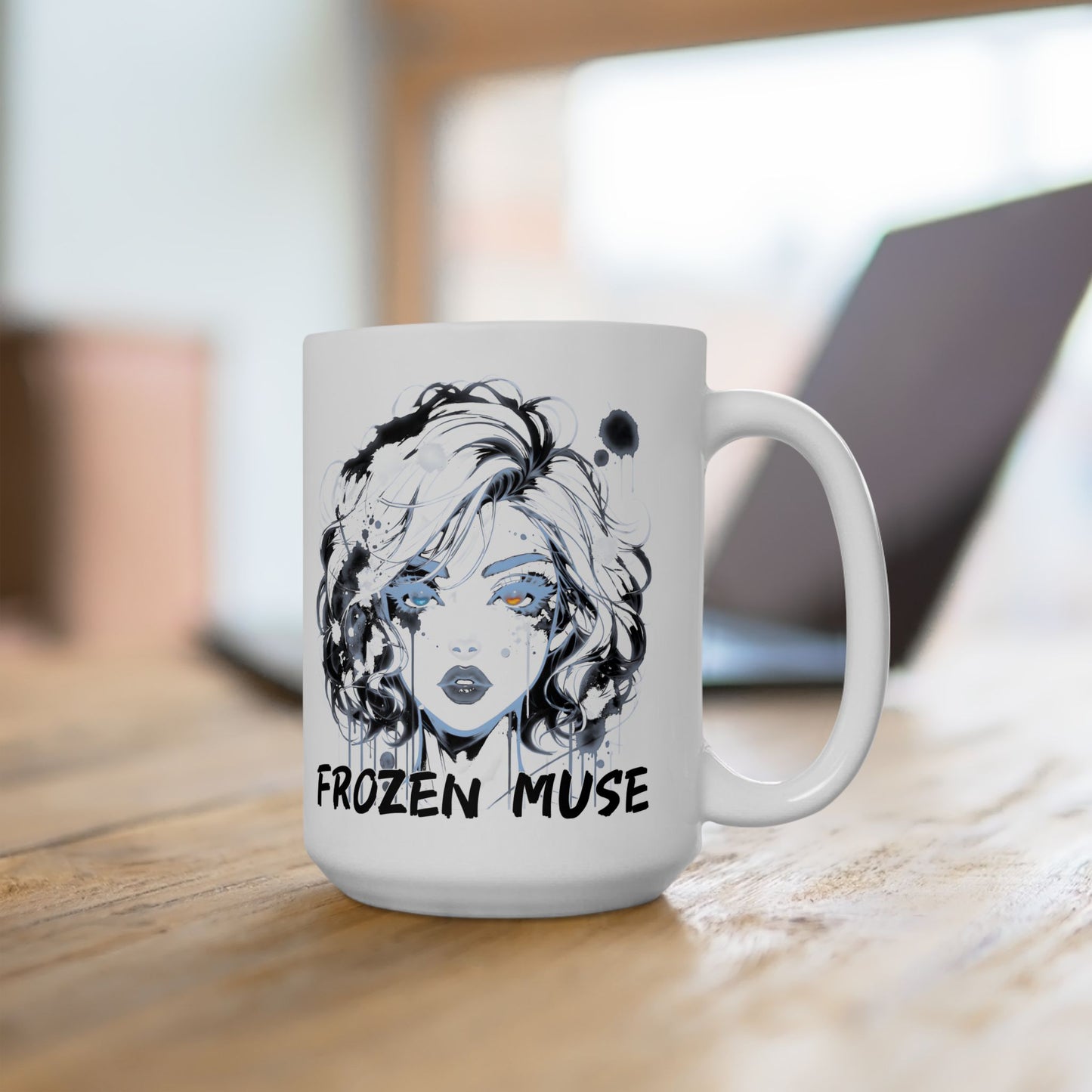 Frost Girl Mug – Frozen Muse, Cool Blue Anime Aesthetic Cup for Dreamers and Lovers of Quiet Moments
