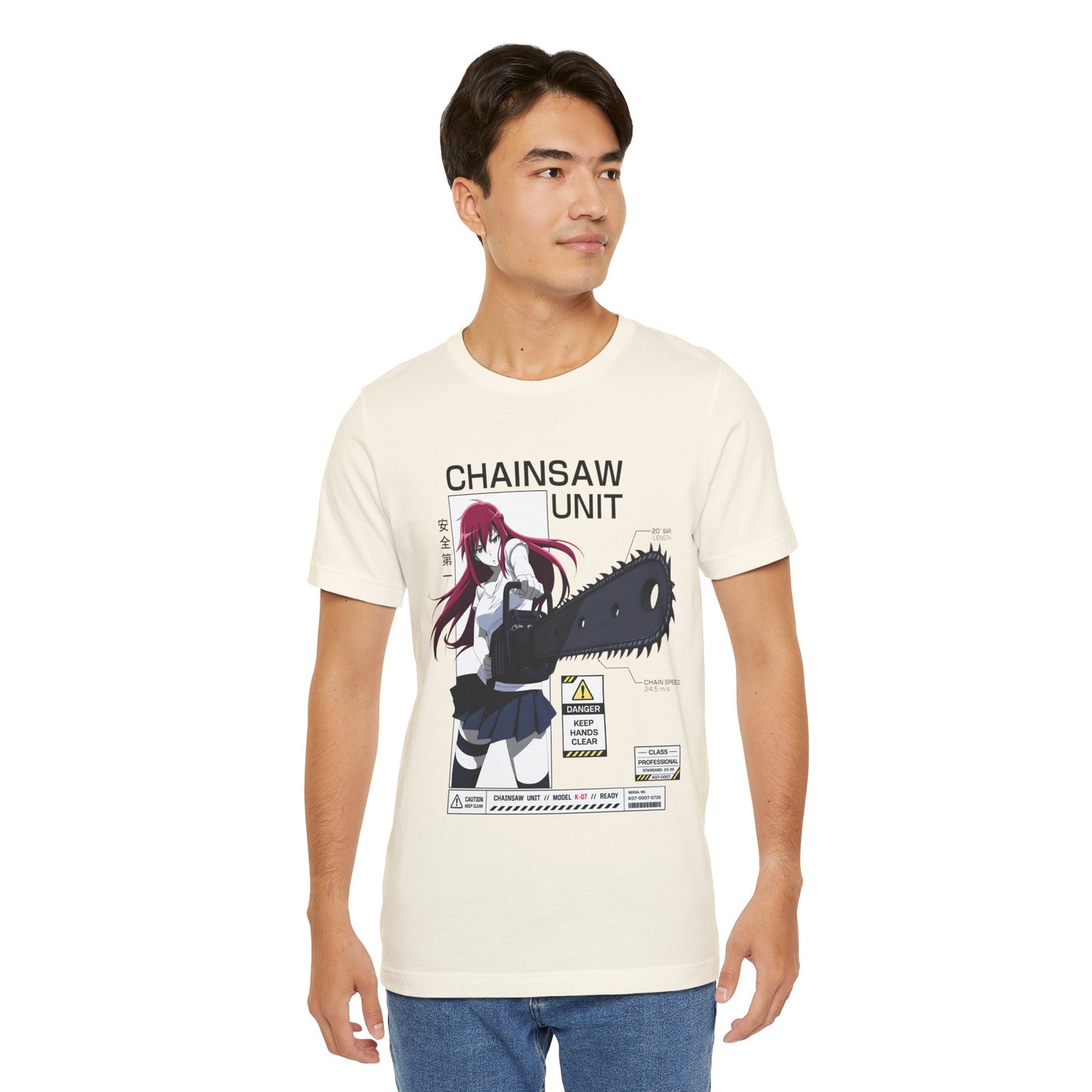 Anime Chainsaw Shirt – Manga Girl Graphic Tee, Japanese Streetwear T-Shirt, Red Hair Anime Shirt, Otaku Gift