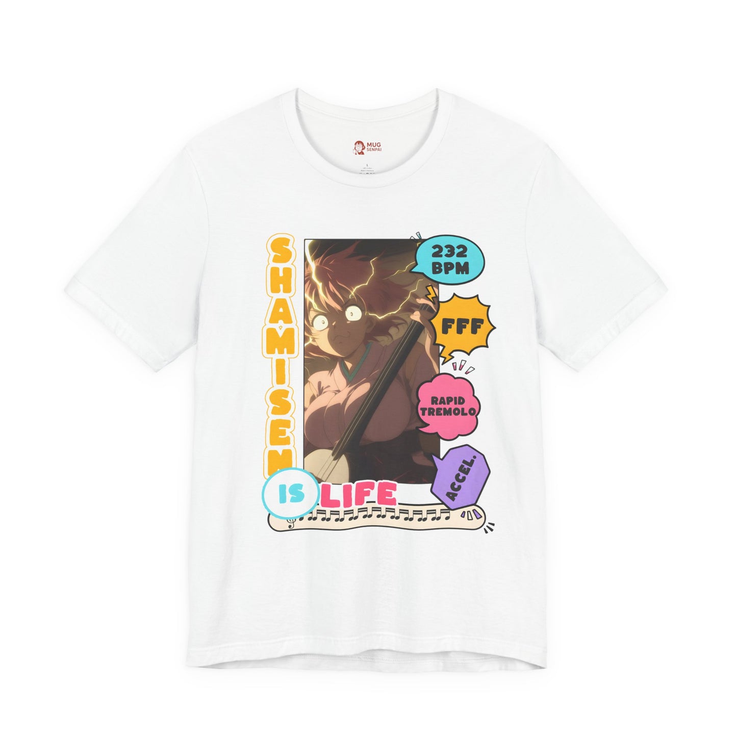 Music Anime Shirt – Japanese Music Graphic Tee, Shamisen Player Shirt, Anime Musician Gift, Traditional Instrument T-Shirt