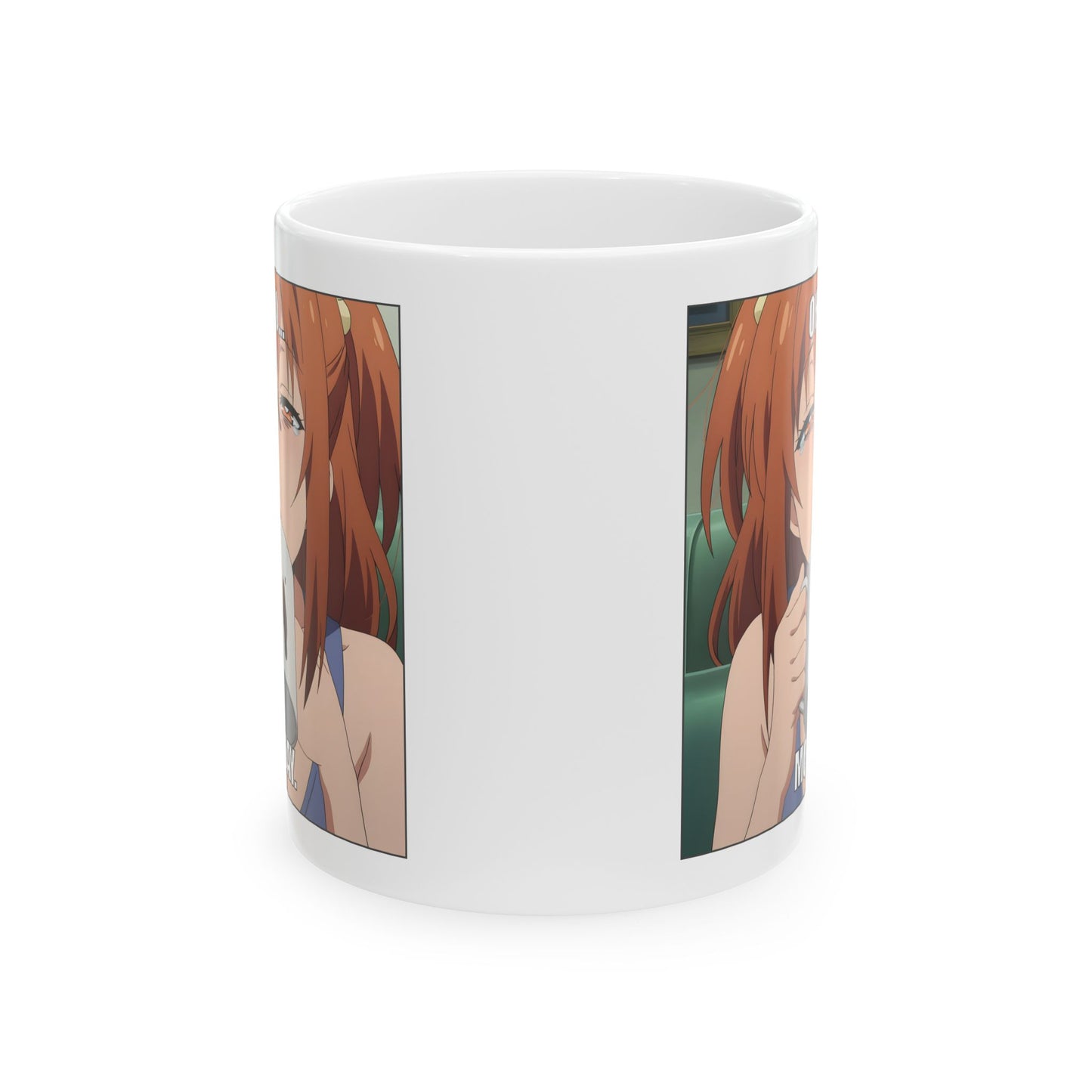 Anime Monday Mug – Oh No Meme Coffee Cup with Tired Girl, Funny Otaku Gift for Work Chaos, Exhausted Mornings, and Relatable Weeb Burnout