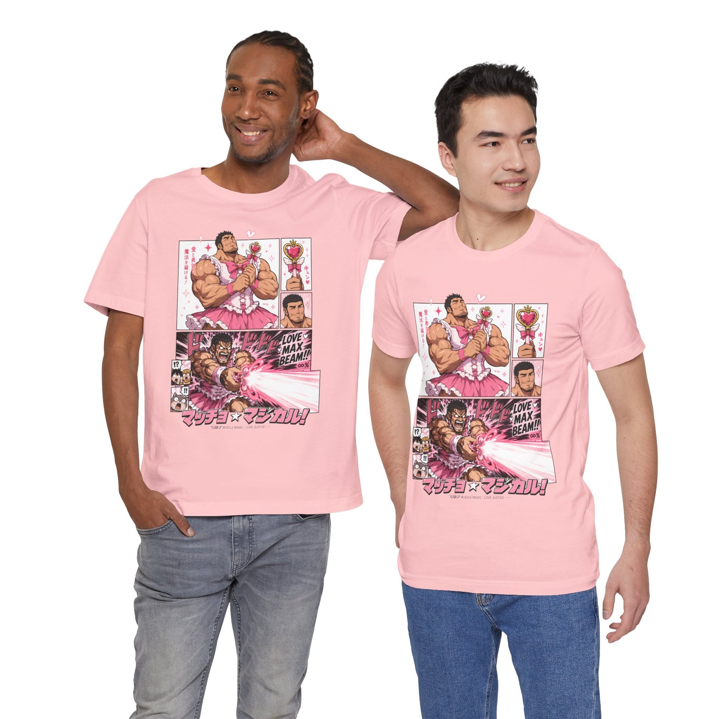 Funny Anime Shirt – Magical Girl Muscle Parody Tee, Buff Manga Hero in Pink Dress, Anime Meme T-Shirt, Otaku Gift