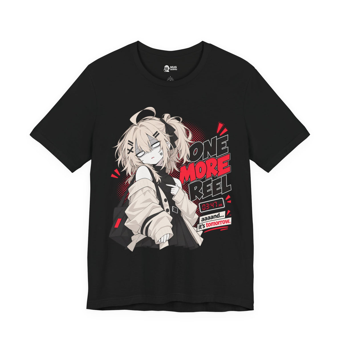 Anime Meme Tee – One More Reel Late Night Scrolling Shirt