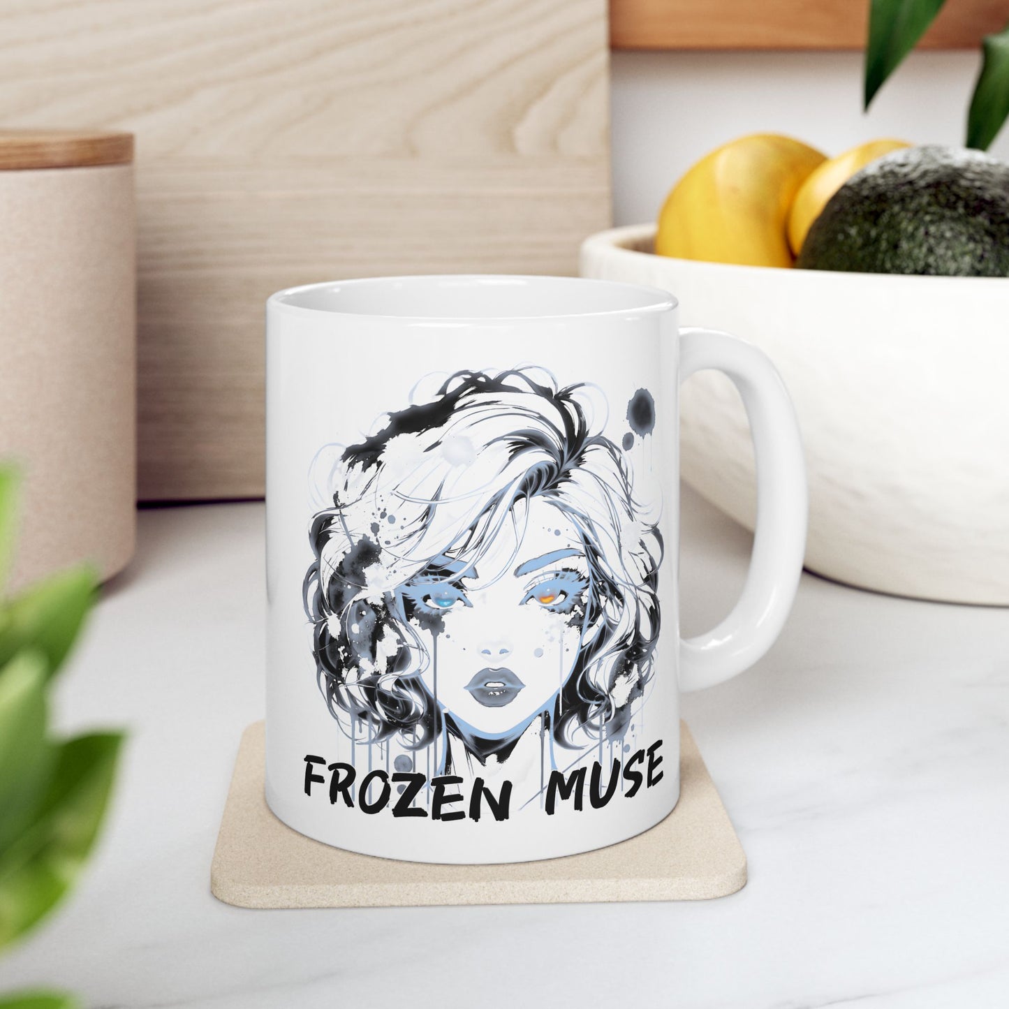 Frost Girl Mug – Frozen Muse, Cool Blue Anime Aesthetic Cup for Dreamers and Lovers of Quiet Moments