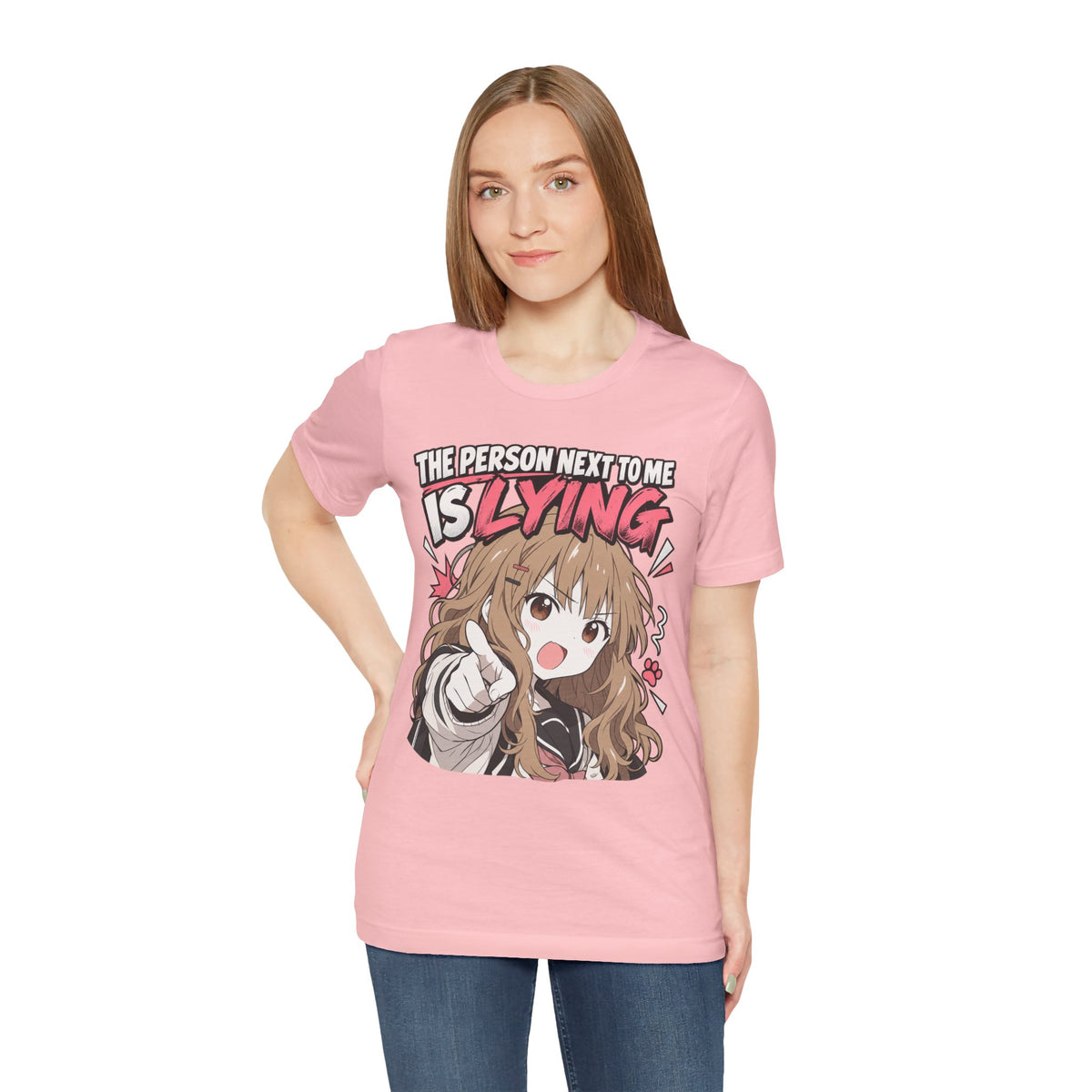 Anime Meme Shirt – The Person Next to Me Is Lying Tee