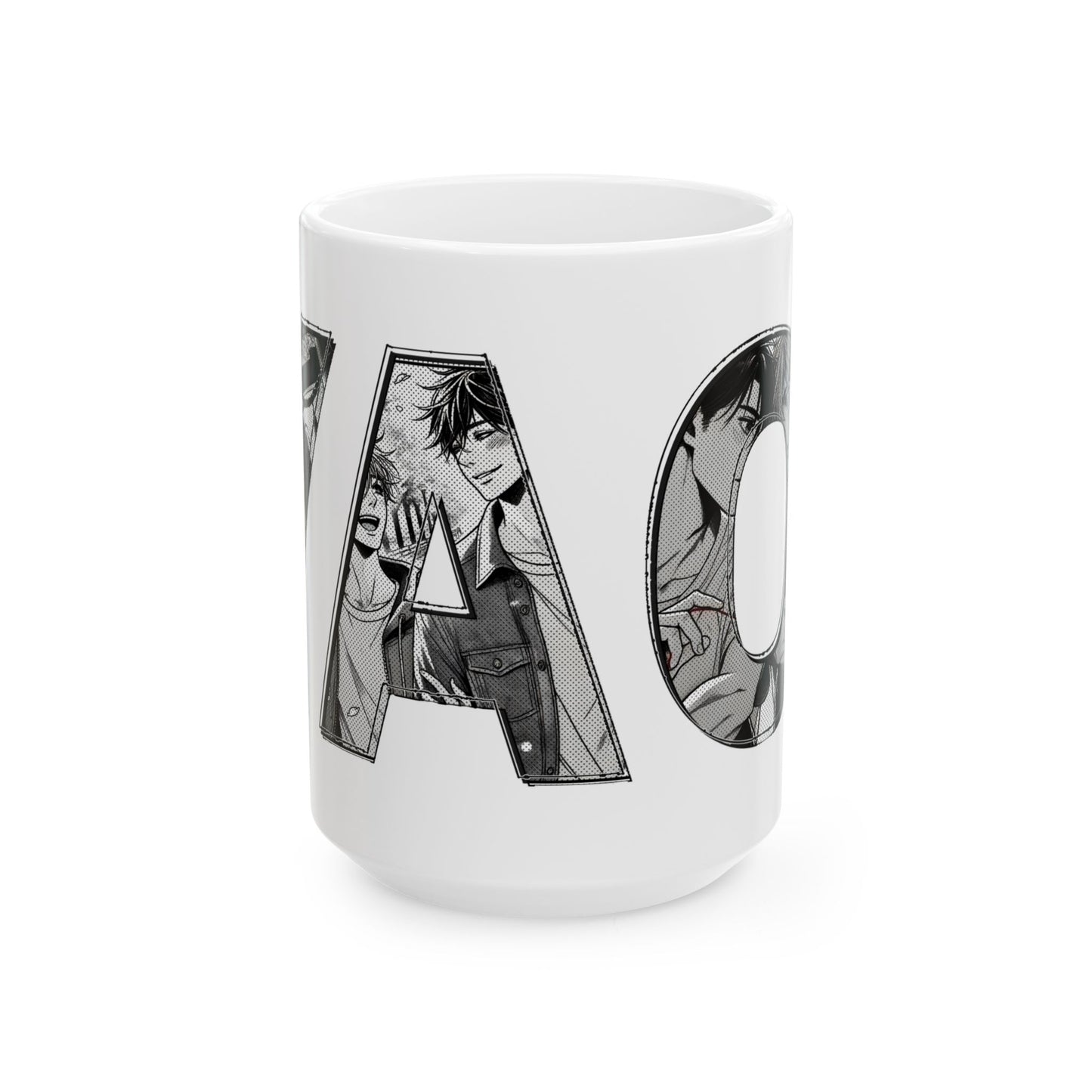 BL Manga Mug – Subtle Yaoi Letter Art Design, Boys Love Coffee Cup for Manga Fans