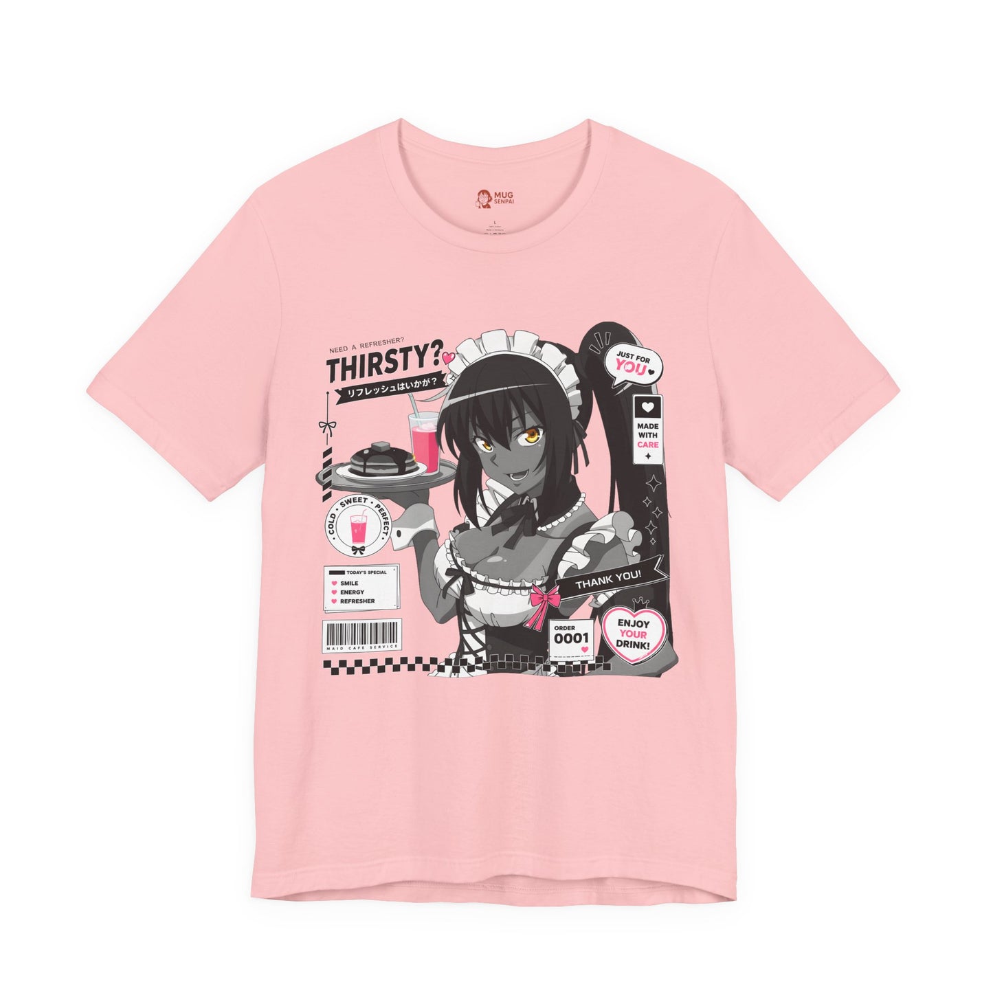 Anime Maid Shirt – Cute Maid Cafe Graphic Tee, Kawaii Anime Girl Shirt, Japanese Manga Style T-Shirt, Funny Otaku Gift