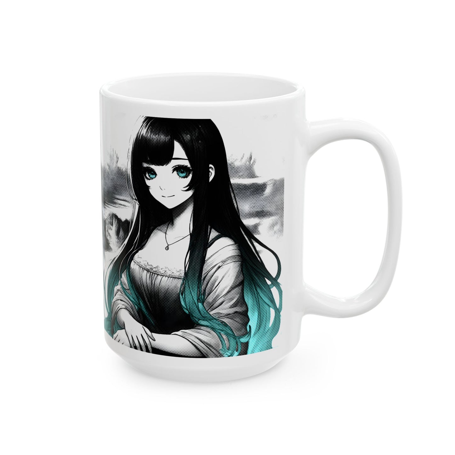Anime Aesthetic Mug – Soft Manga Portrait, Gentle Smile Art Cup for Cozy Mornings