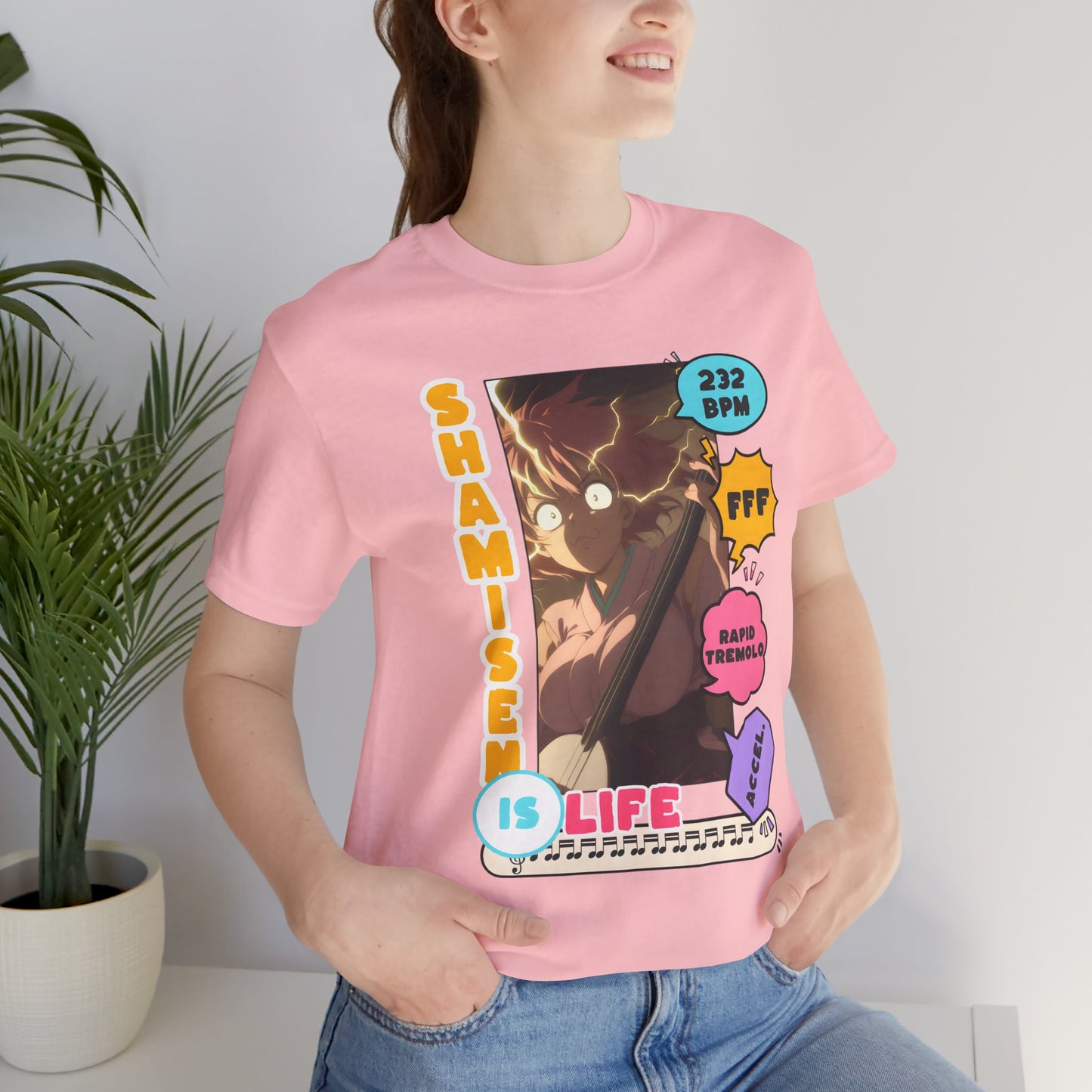 Music Anime Shirt – Japanese Music Graphic Tee, Shamisen Player Shirt, Anime Musician Gift, Traditional Instrument T-Shirt