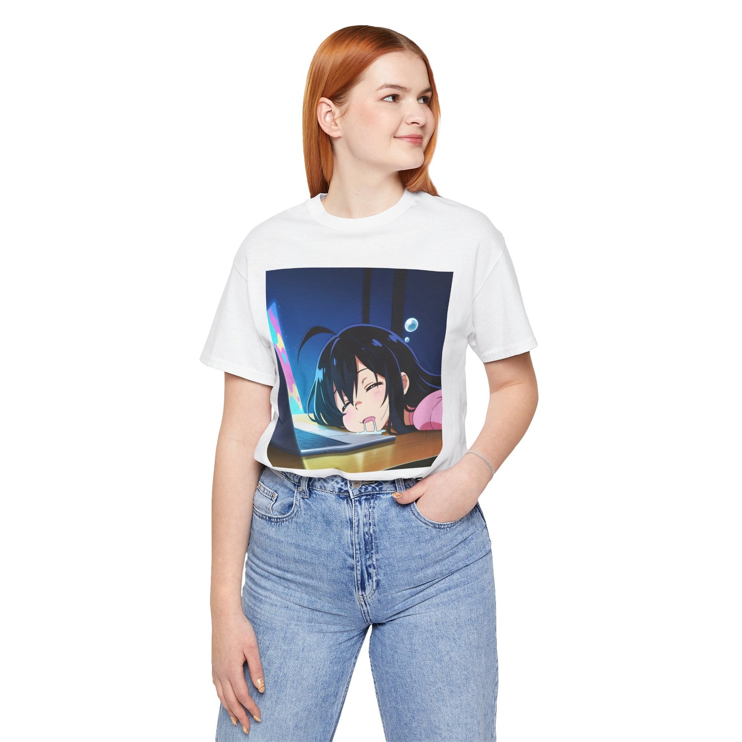 Anime Blackout T-Shirt – I Blacked Out in Episode 5, Drooling Girl Meme Tee, Relatable Otaku Shirt for Exhausted Students and Fans