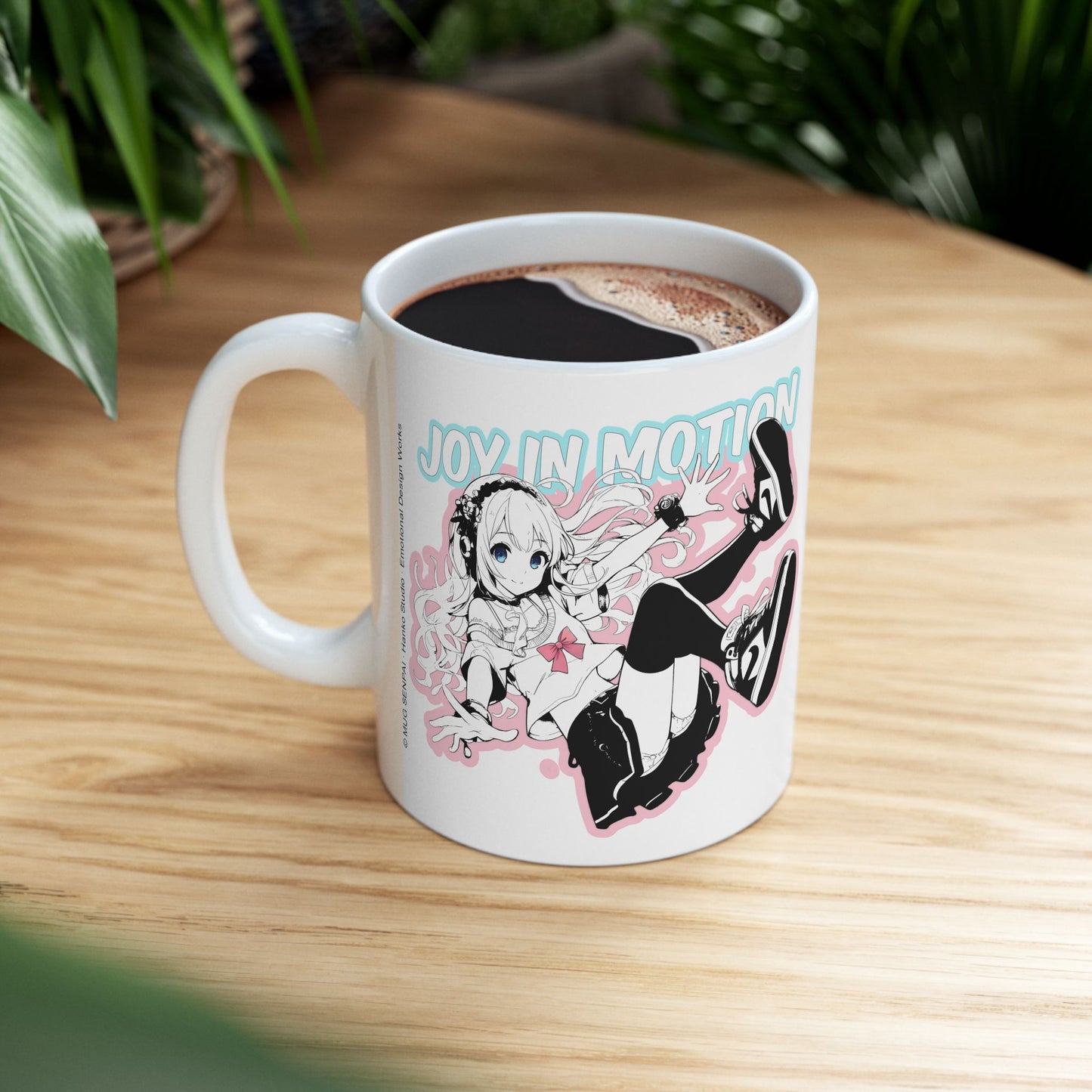 Soft Anime Girl Mug – Joy in Motion, Pastel Kawaii Otaku Gift for Fans of Bright Chaos and Sweet Energy