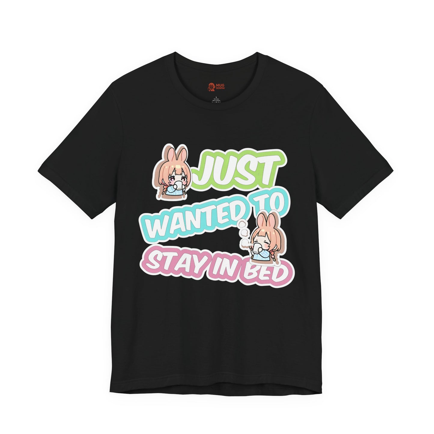Anime Chibi T-Shirt – Cute Sleepy Girl Tee, Pastel Kawaii Top for Lazy Mornings and Cozy Soft Girl Aesthetic Fans