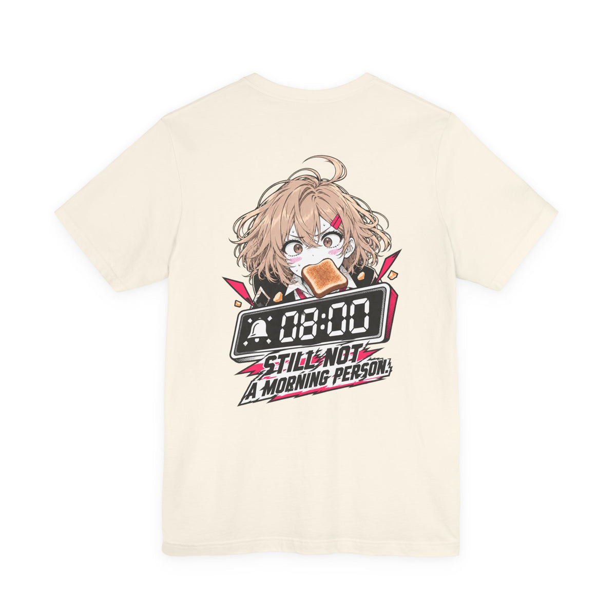 Anime Meme Shirt – Late Again School Girl & Toast Manga Graphic