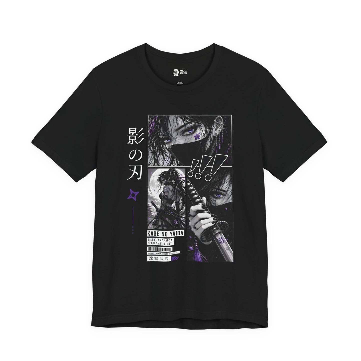 Anime Shinobi Tee – Shadow Girl Graphic Shirt, Japanese Streetwear T-Shirt, Anime Assassin Gift, Ninja Aesthetic Tee