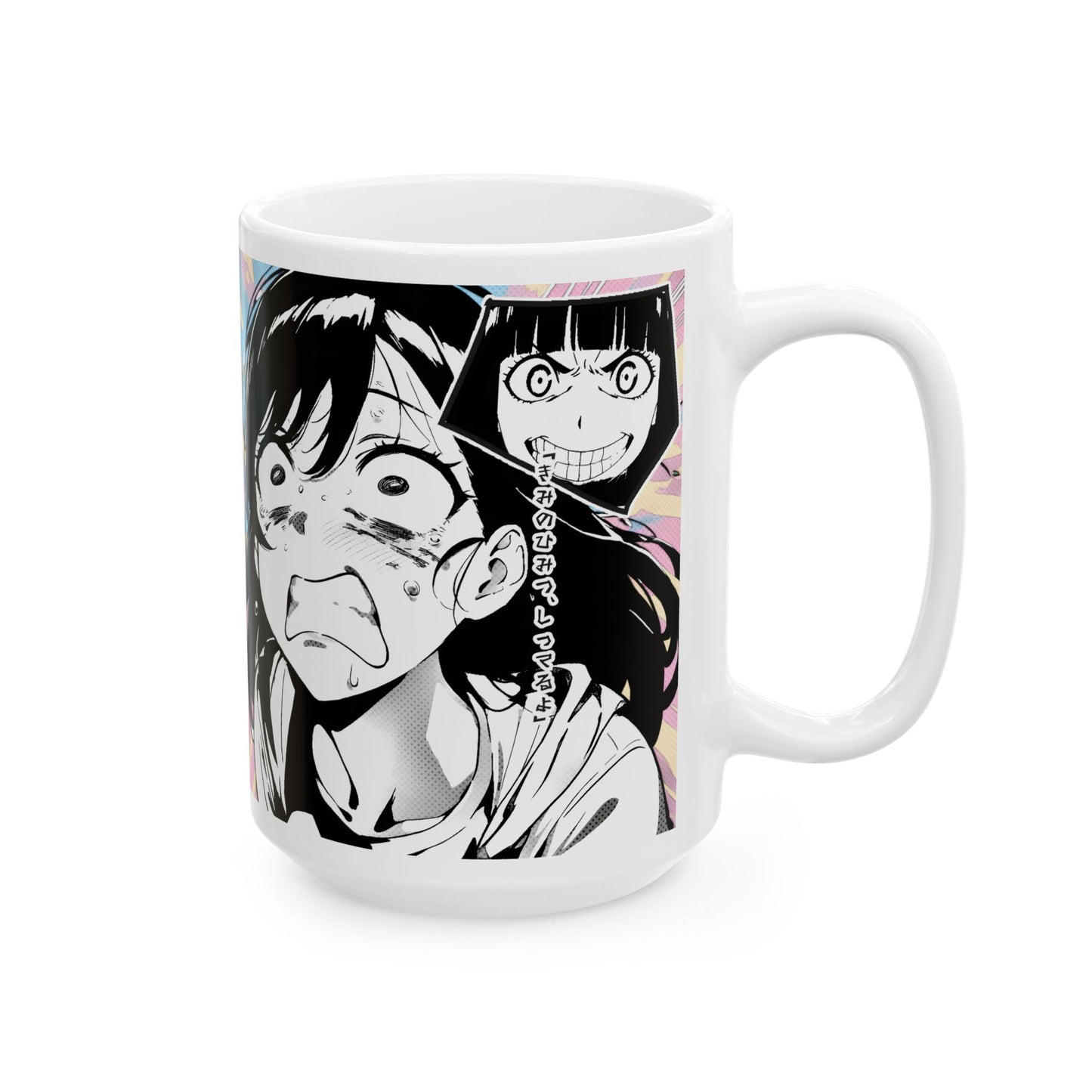Anime Meme Mug – Why Me Manga Panic Face, Funny Reaction Coffee Mug, Chaotic Anime Humor Cup for Unhinged Mornings