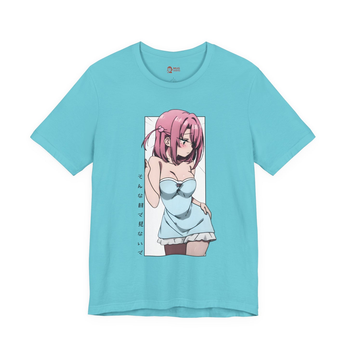 Anime Girl T Shirt – Blushing Tsundere Moment, Soft Pink-Haired Anime Art Tee, Don’t Look Flustered Aesthetic Shirt