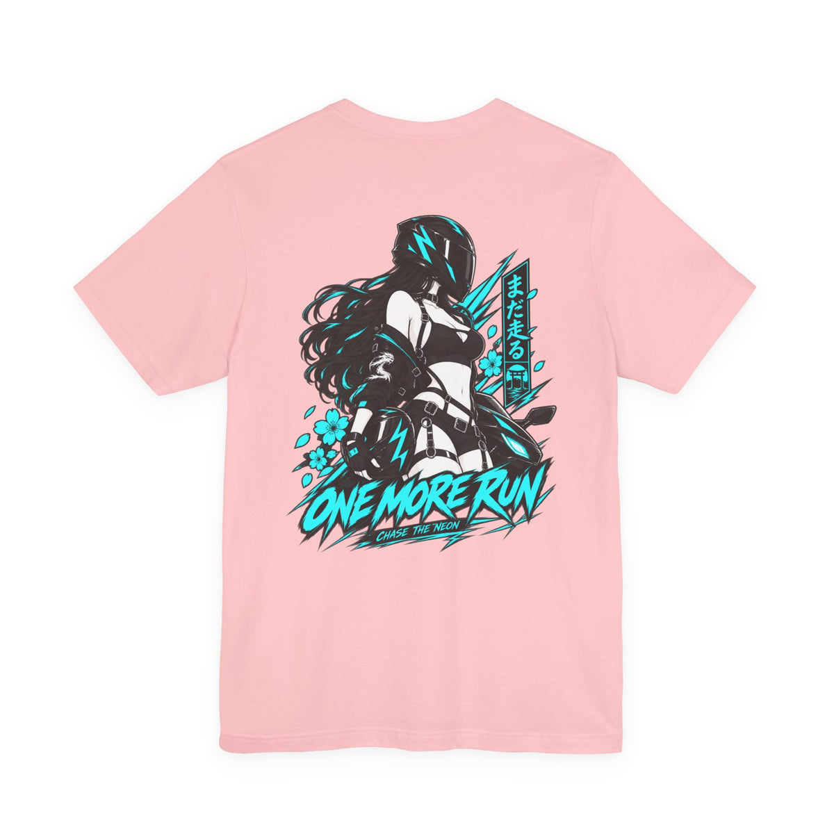Motorcycle Girl Shirt – Neon Anime Biker Streetwear