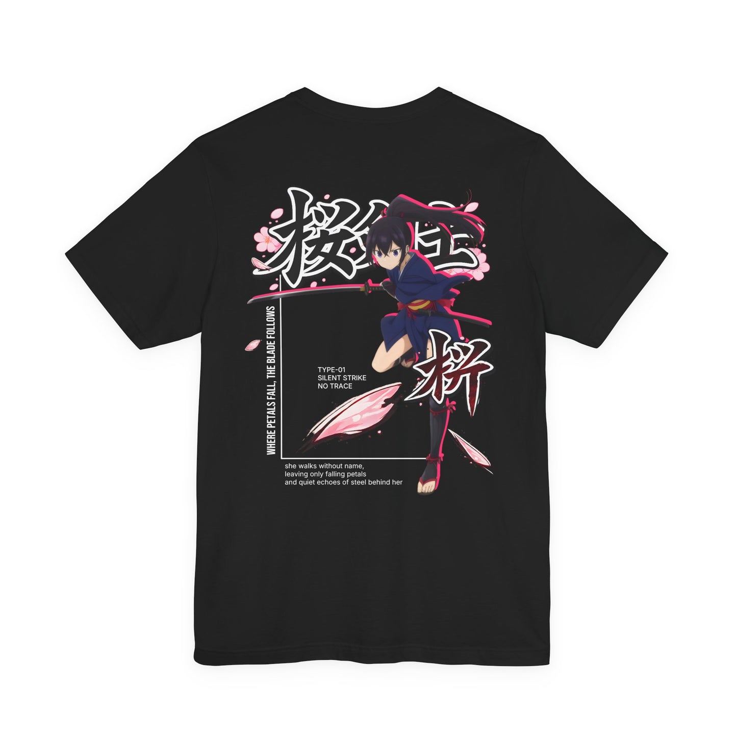 Anime Samurai Shirt – Samurai Girl Anime Tee, Katana Warrior Aesthetic Shirt, Japanese Style Back Print Tee, Ninja Girl Streetwear Shirt