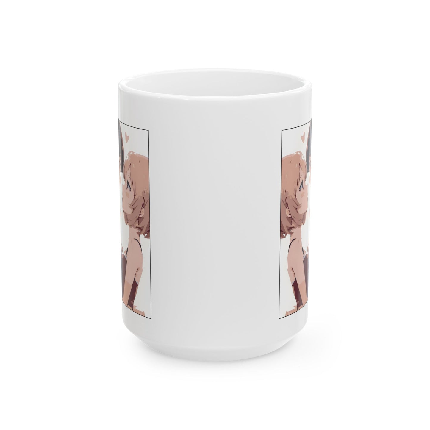 Yuri Romance Mug – Girls Love Anime Cup with Sakura Detail, Soft GL Moment for WLW Fans and Sapphic Otaku