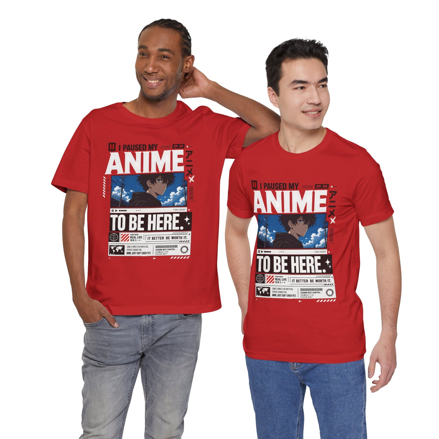Anime Shirt – I Paused My Anime To Be Here Graphic Tee, Funny Otaku T Shirt, Anime Fan Gift, Manga Streetwear Shirt