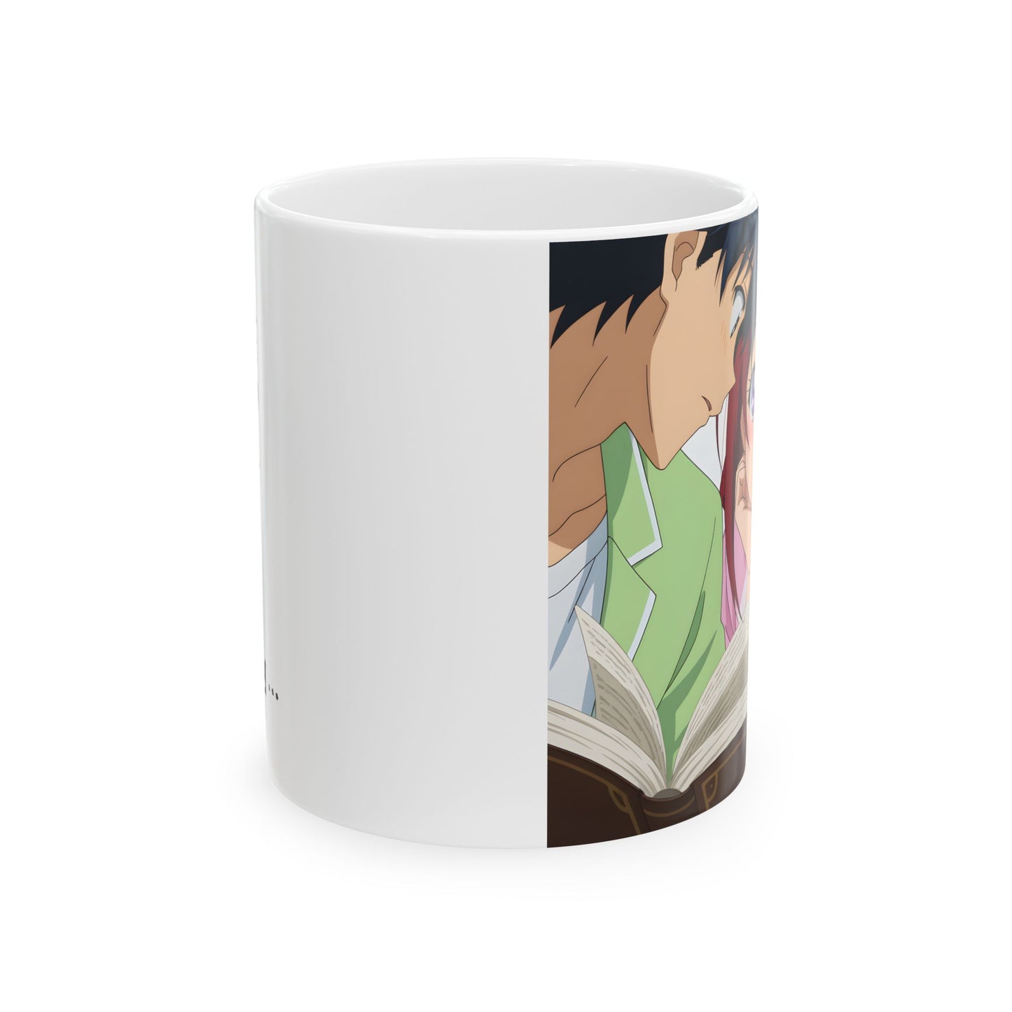 Cute Anime Mug – Blushing Distracted Girl Reading Scene, Daydreaming Anime Aesthetic Cup, Soft Romantic Funny Waifu Coffee Mug