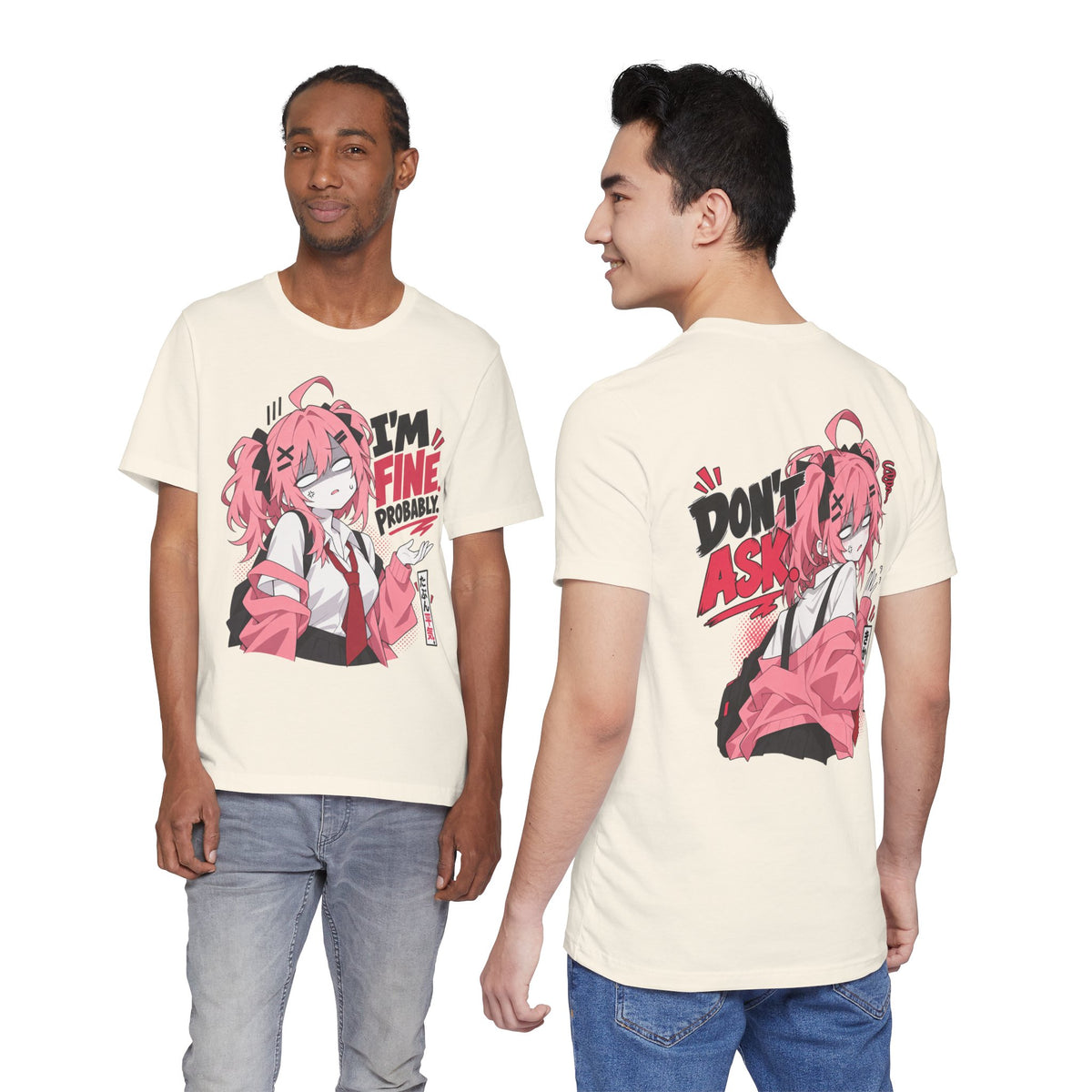 Anime Meme Shirt – I'm Fine Probably Pink Manga Tee