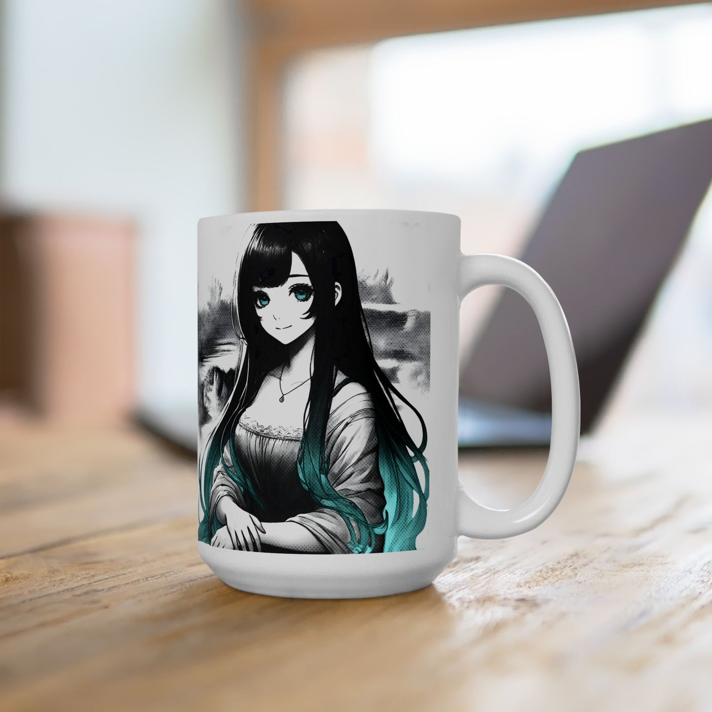 Anime Aesthetic Mug – Soft Manga Portrait, Gentle Smile Art Cup for Cozy Mornings