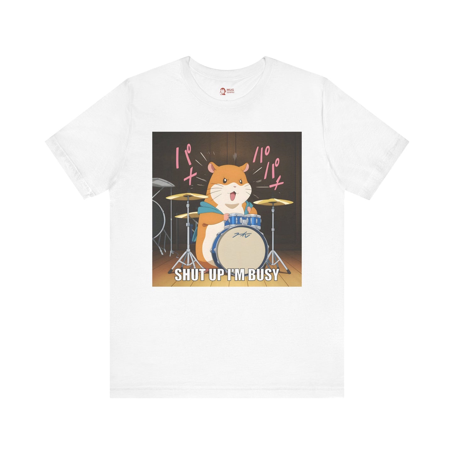 Funny Hamster Shirt – Shut Up I’m Busy Meme Tee, Drummer Animal T-Shirt for Musicians, Meme Goblins, and Loud Chaos Gremlins