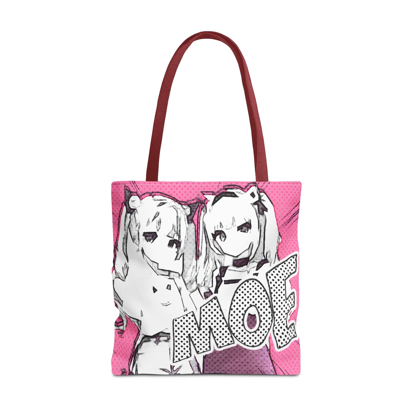 Anime Tote Bag – Pink Pop-Manga MOE Girls, Cute Manga Art Aesthetic Bag