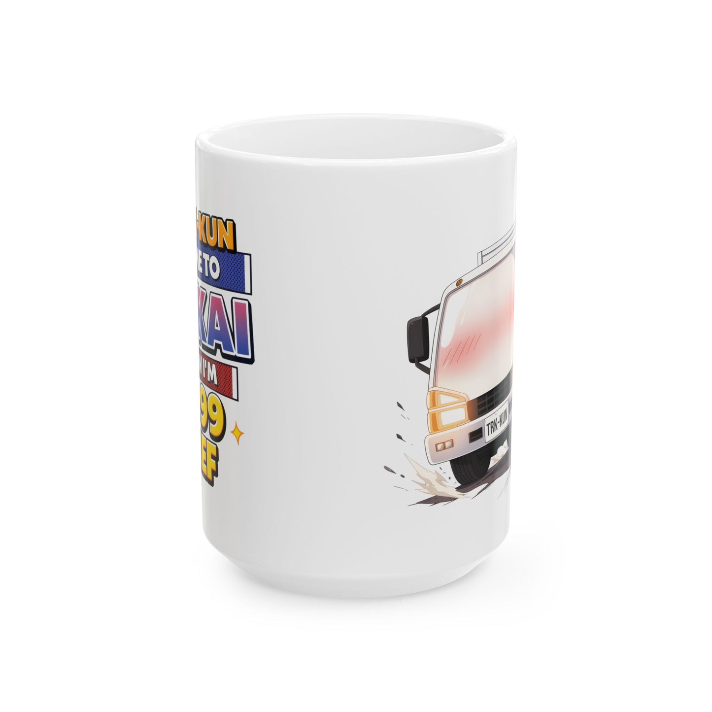 Anime Meme Mug – Truck Kun Isekai Joke Cup, Level 99 Gamer Humor Coffee Mug, Funny Anime Gift