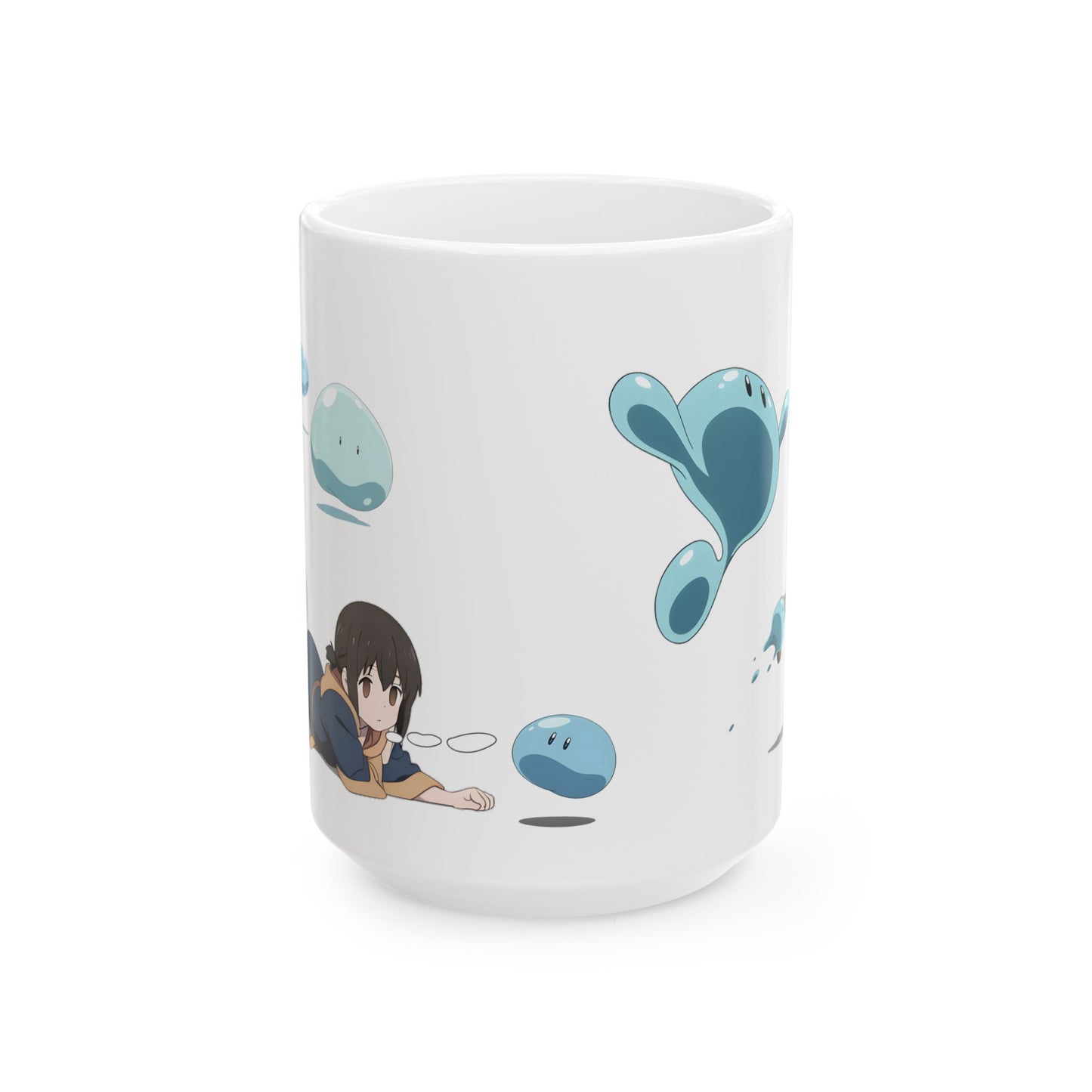 Slime Anime Girl Mug – Funny Fantasy Parody Coffee Cup, Isekai Adventure Gift for Anime Lovers