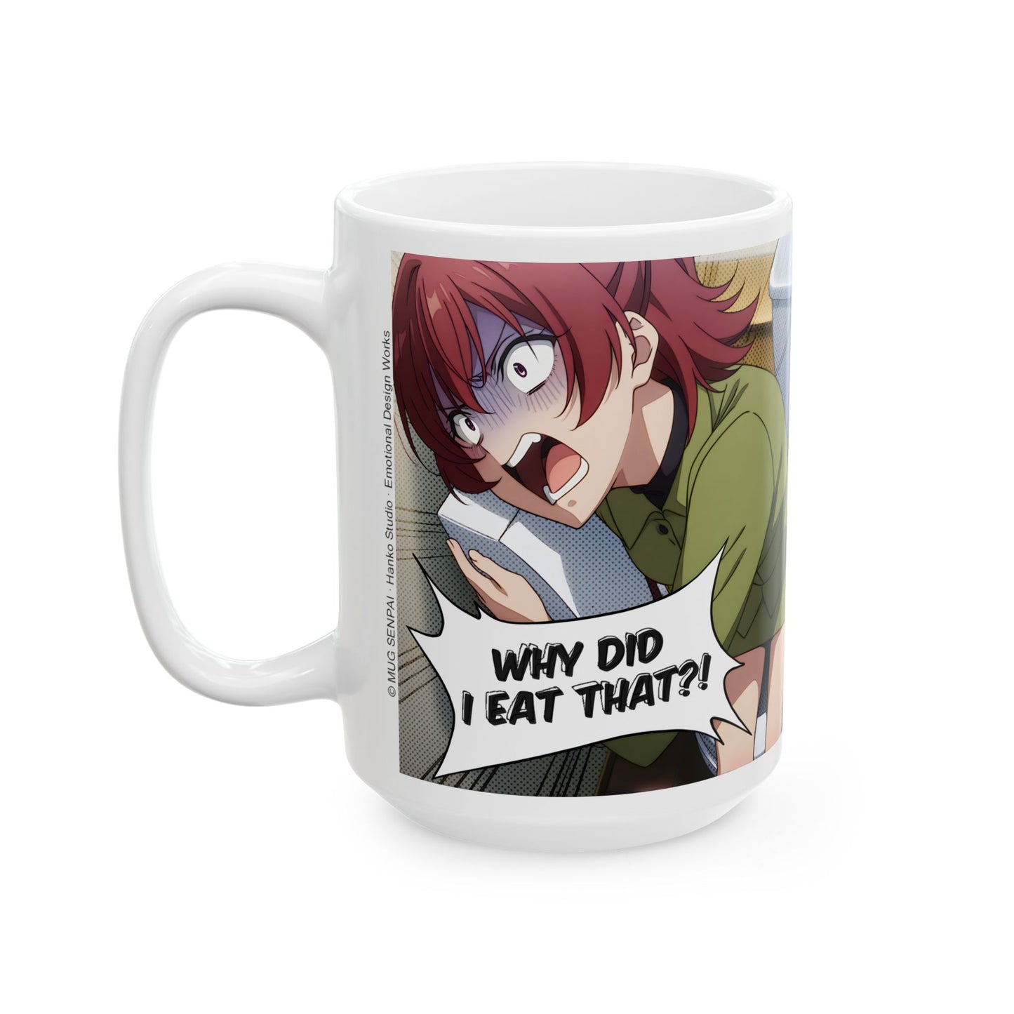 Anime Funny Mug – Hilarious Food Regret Scene, Meme-Style Panic Reaction, Chaotic Anime Girl Coffee Cup