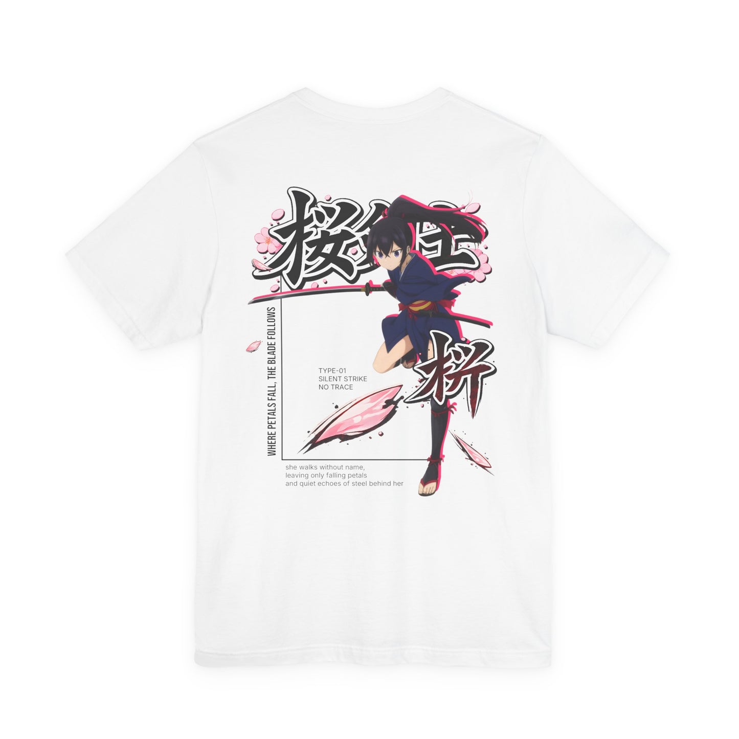 Anime Samurai Shirt – Samurai Girl Anime Tee, Katana Warrior Aesthetic Shirt, Japanese Style Back Print Tee, Ninja Girl Streetwear Shirt