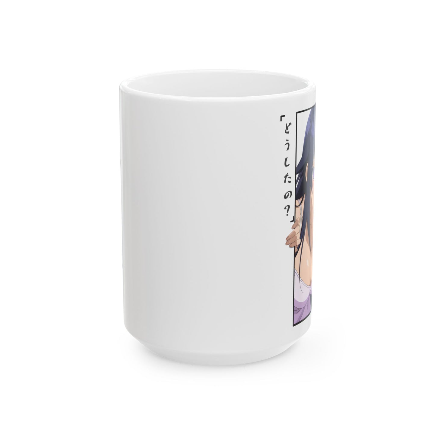 Anime Girl Mug – Curious Peek Waifu Cup, Soft Teasing Anime Aesthetic, Cute Romantic Anime Coffee Mug, Subtle Anime Gift