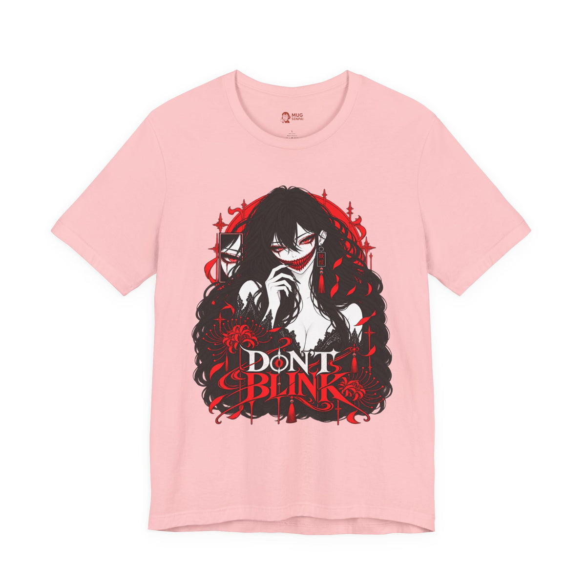Demon Girl Shirt – Red Black Yokai Horror Manga Graphic