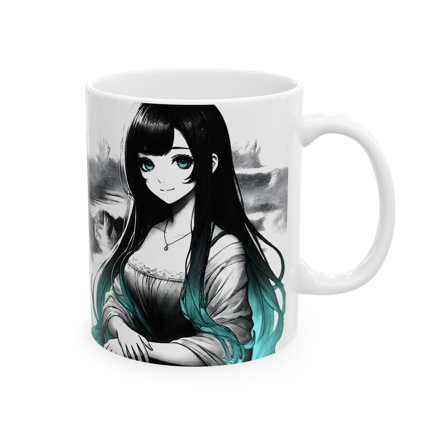 Anime Aesthetic Mug – Soft Manga Portrait, Gentle Smile Art Cup for Cozy Mornings
