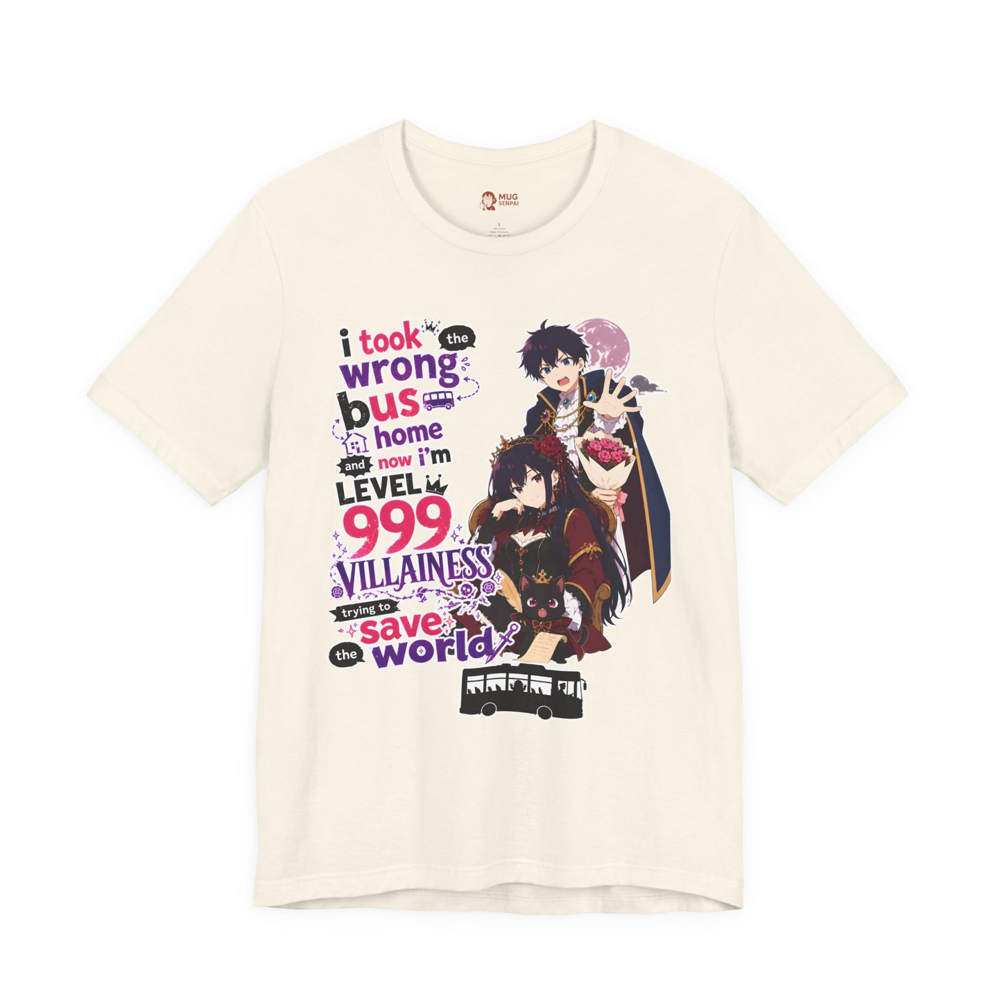 Funny Anime Shirt – I Took the Wrong Bus Graphic Tee, Anime Quote Shirt, Isekai Parody T-Shirt, Otaku Gift