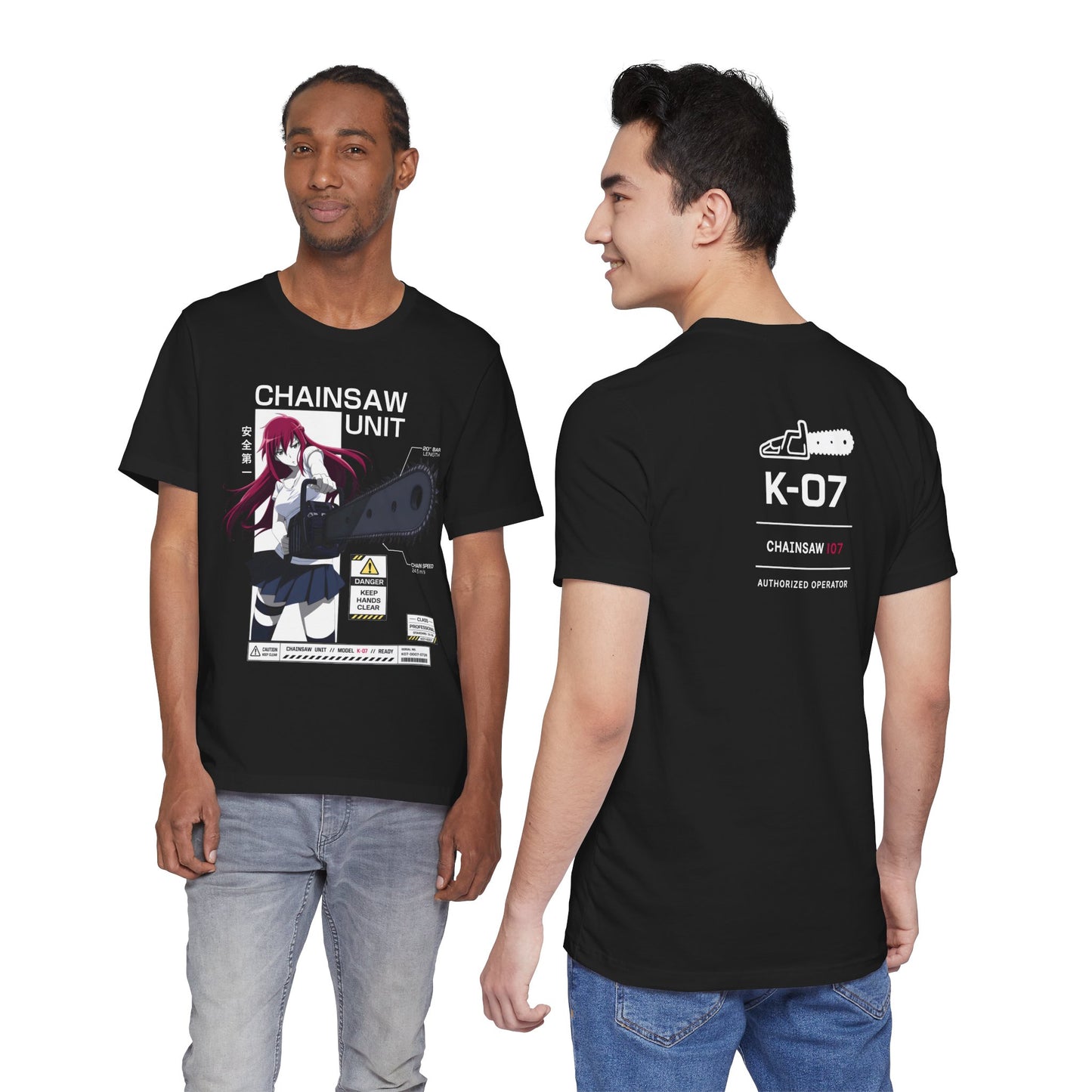 Anime Chainsaw Shirt – Manga Girl Graphic Tee, Japanese Streetwear T-Shirt, Red Hair Anime Shirt, Otaku Gift