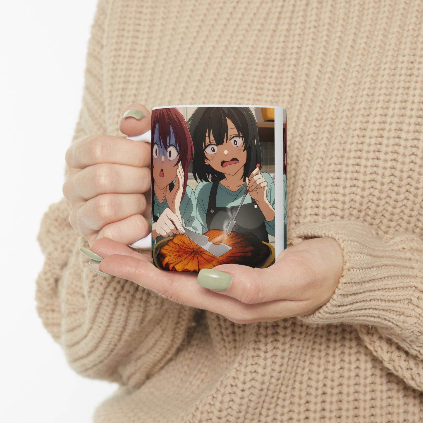 Anime Funny Mug – Kitchen Fail Girls, Hilarious Cooking Disaster Scene Cup