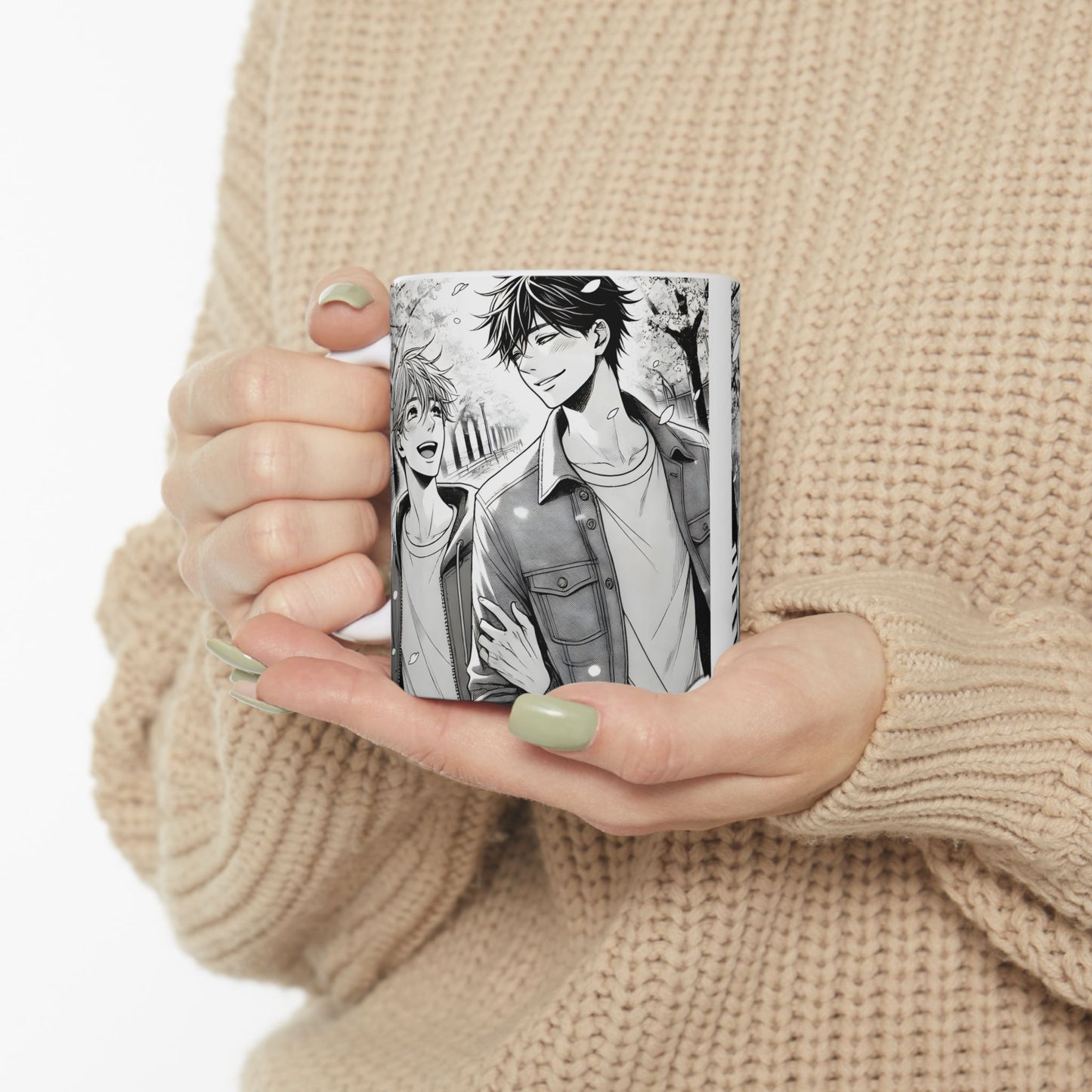 Anime Boys Love Mug – Soft BL Walk Home Scene, Gentle Manga Romance Coffee Cup for Fans of Quiet Love